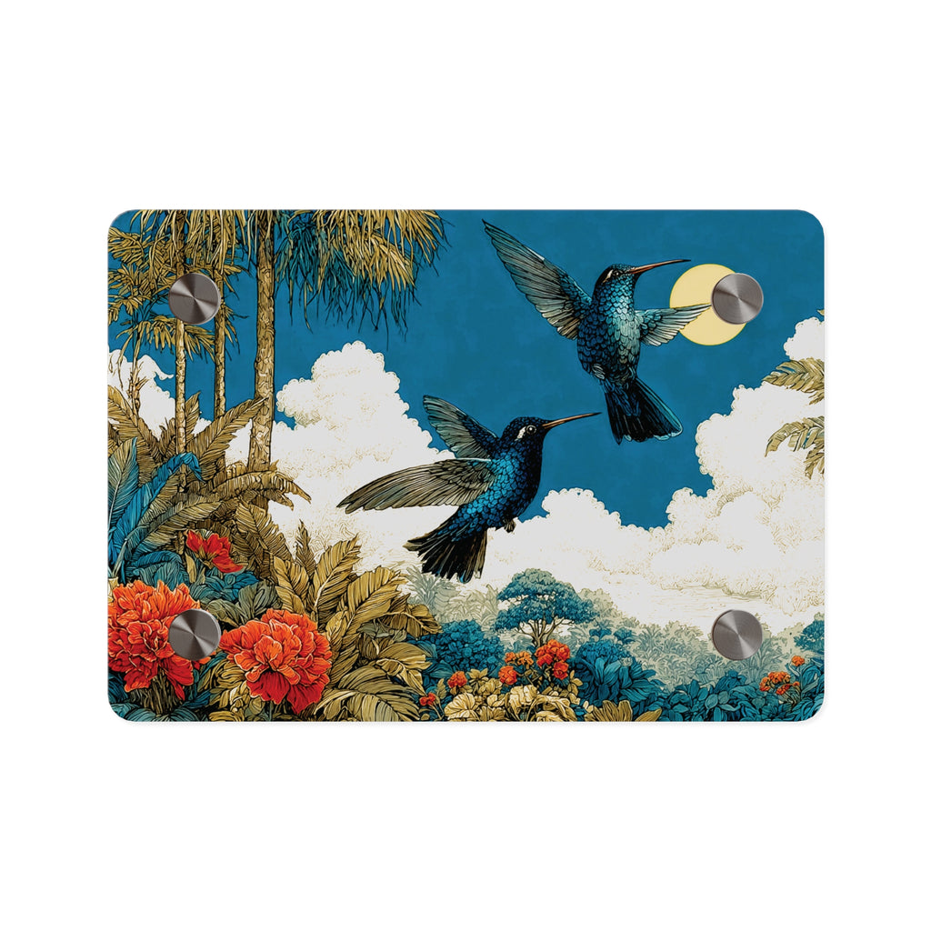 Song of the Blue Hummingbirds Acrylic Wall Art Panel