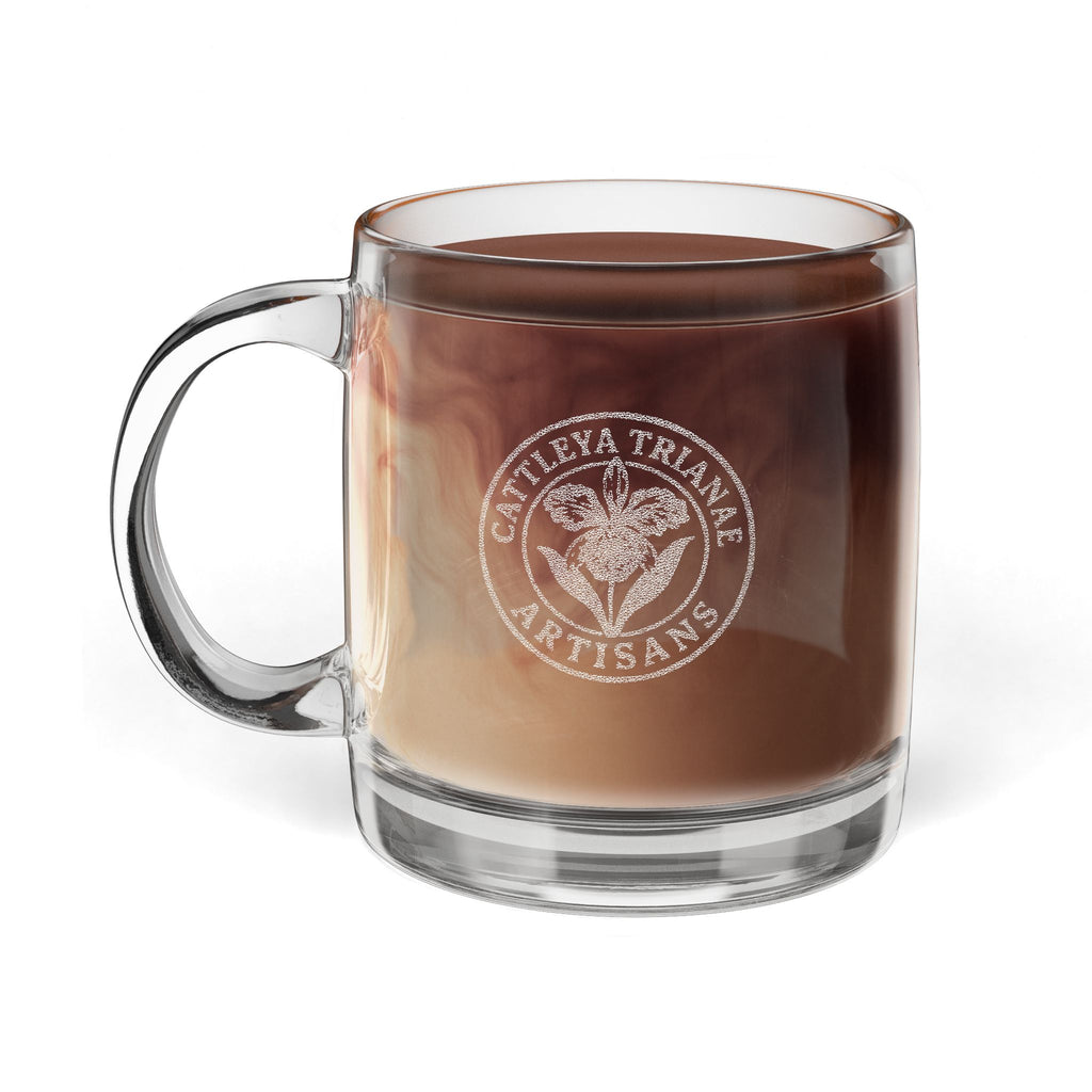 Engraved Glass Coffee Mug — "Cold Brew with Class" 12.25oz