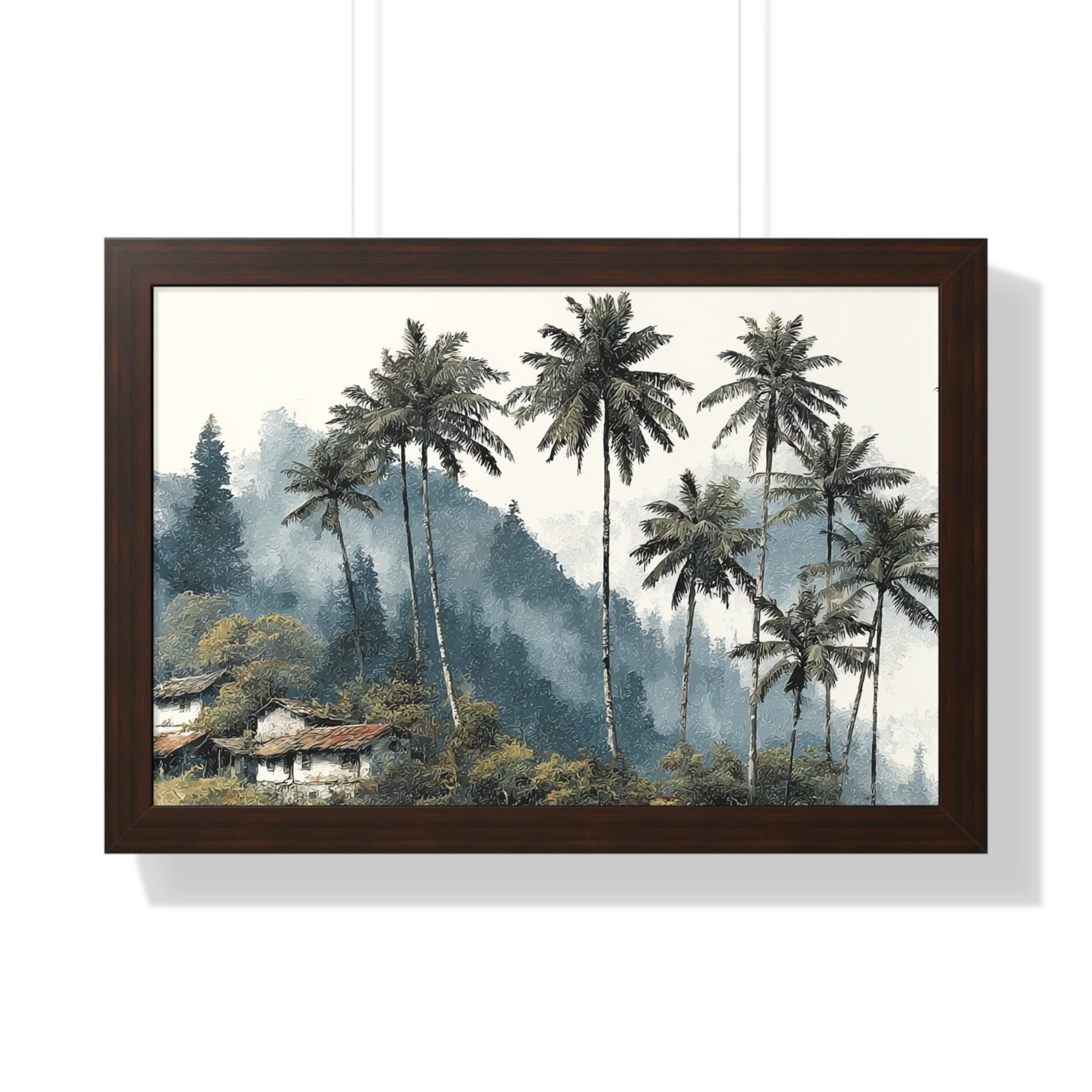 Tropical Palm Landscape Framed Poster — Serene Coastal Palm Trees Wall Art