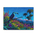 Tropical Toucan Canvas Wall Art — Vibrant Night Sky Tropical Landscape
