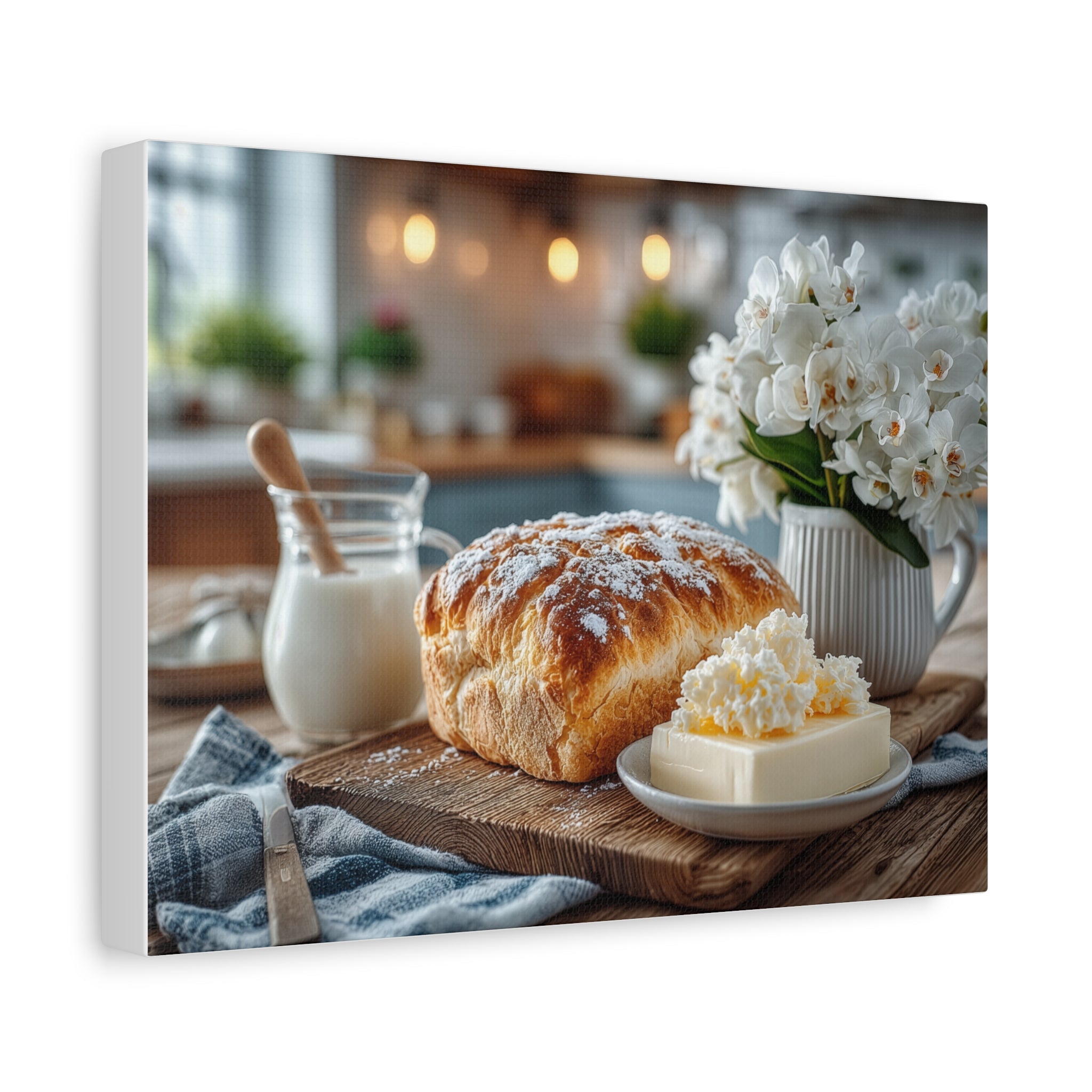 Buttery Bread & Tropical View Matte Canvas Wall Art — Stretched 1.25"
