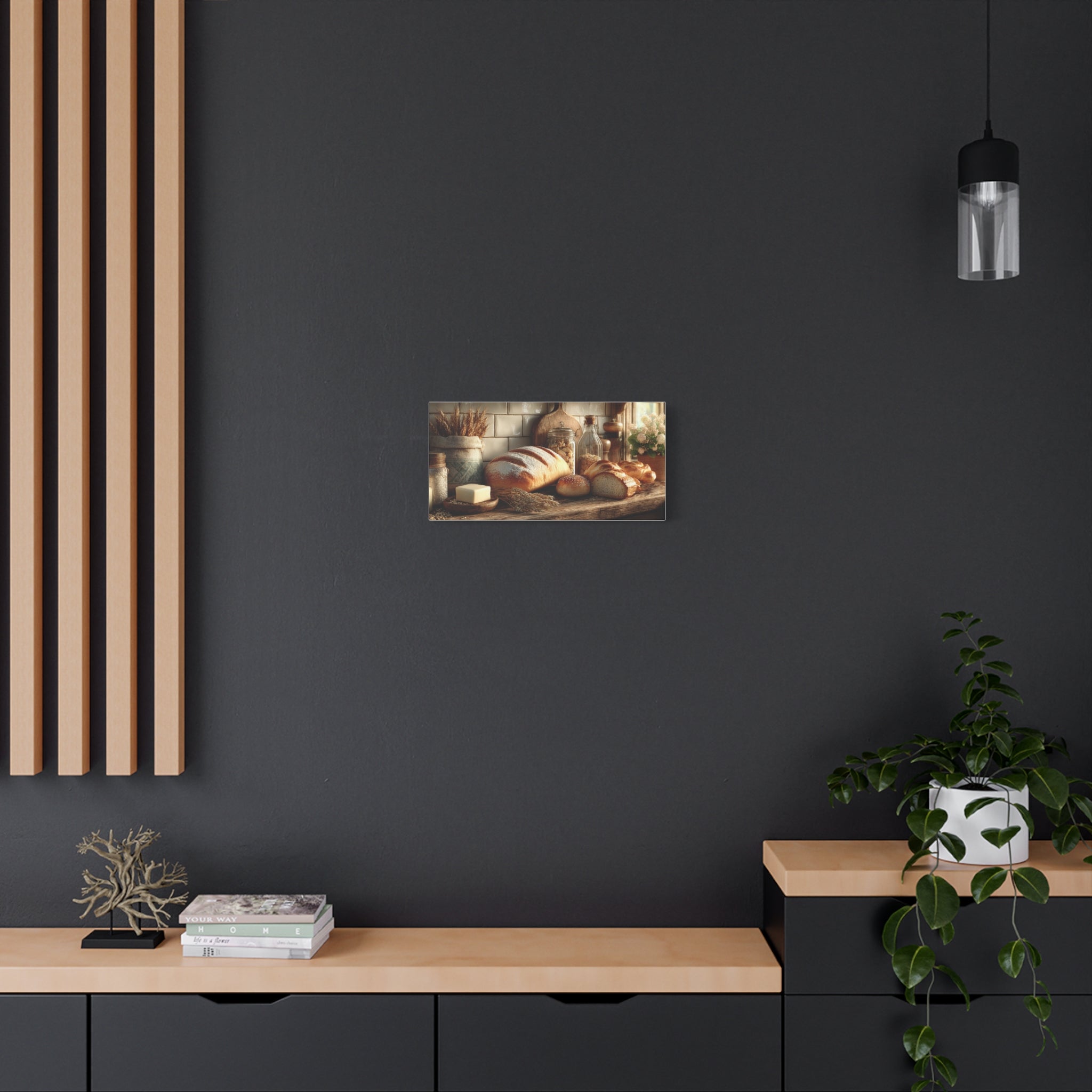 Sunlit Kitchen Bread Canvas — Matte Stretched Wall Art