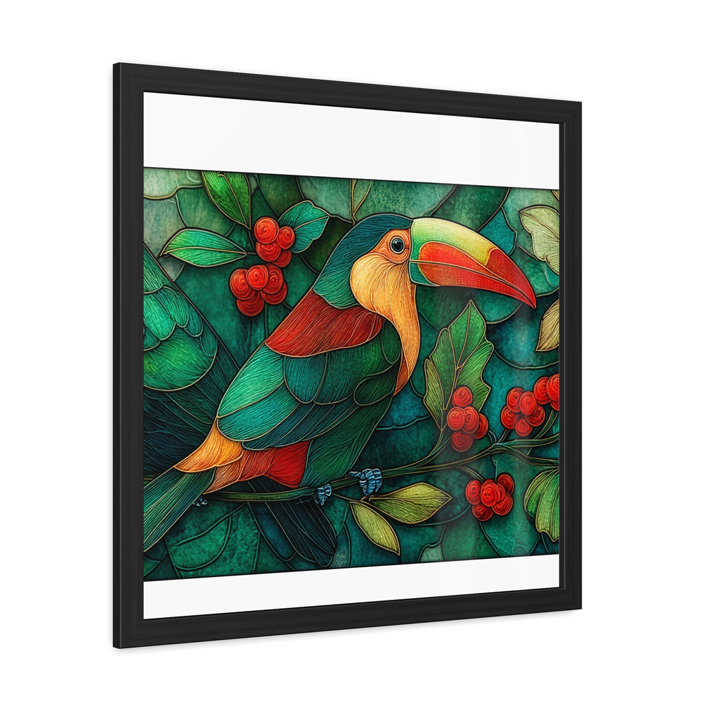 Toucan Jungle Framed Poster — Colorful Tropical Bird Wall Art