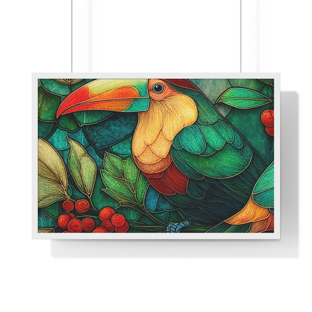 Tropical Toucan Framed Print — Vibrant Jungle Wall Art
