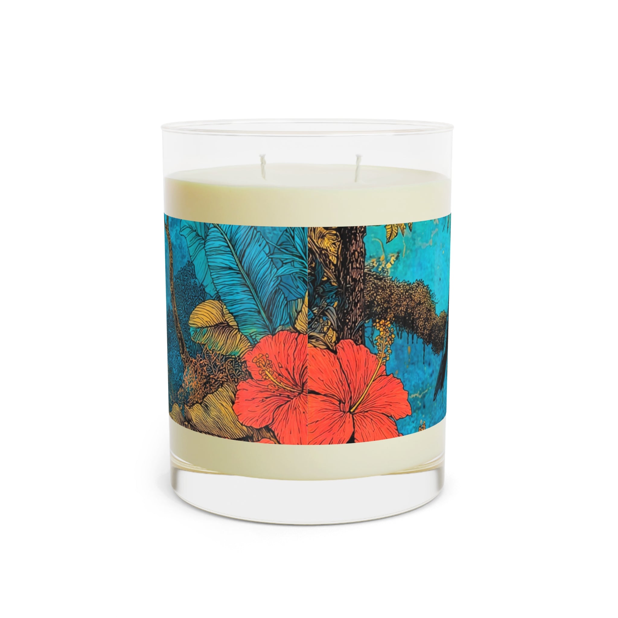 Tropical Hummingbird Scented Candle — 11oz Glass Candle with Hibiscus & Ocean Vibes