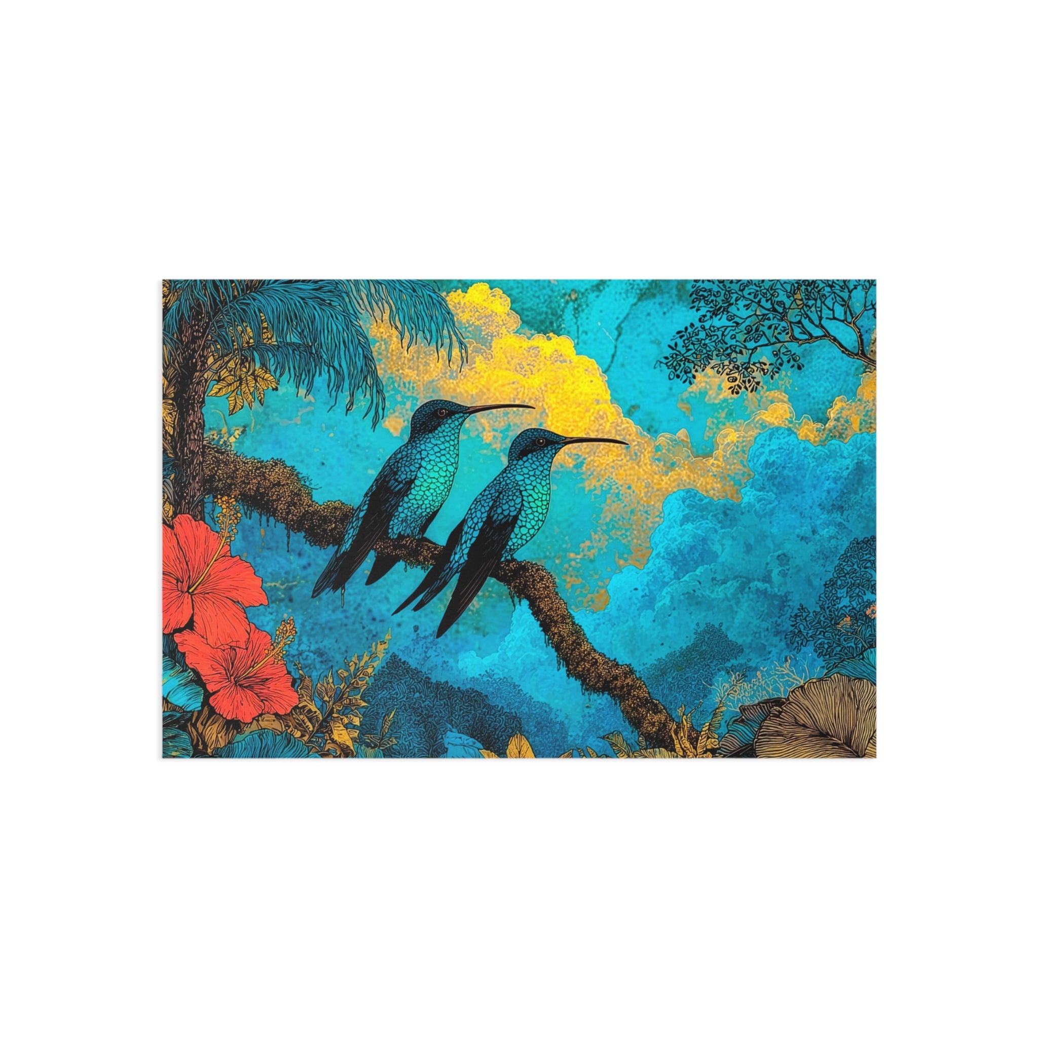 Fine Art Postcards — Tropical Hummingbirds Scenic Art Cards