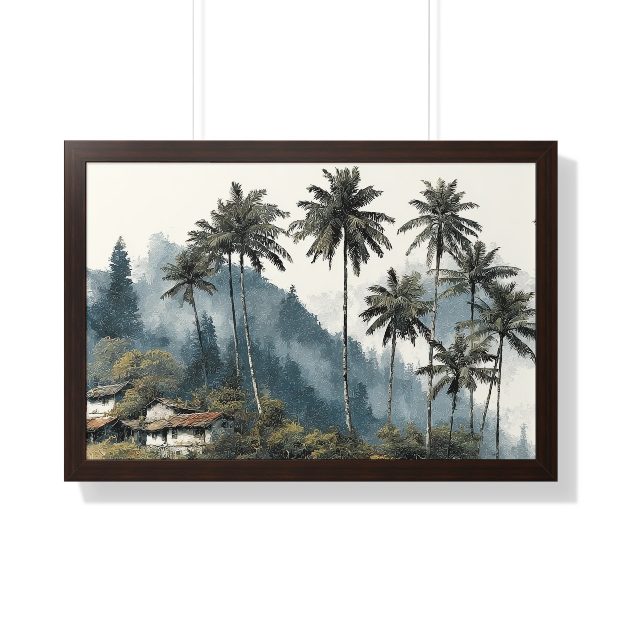 Tropical Palm Landscape Framed Poster — Serene Coastal Palm Trees Wall Art