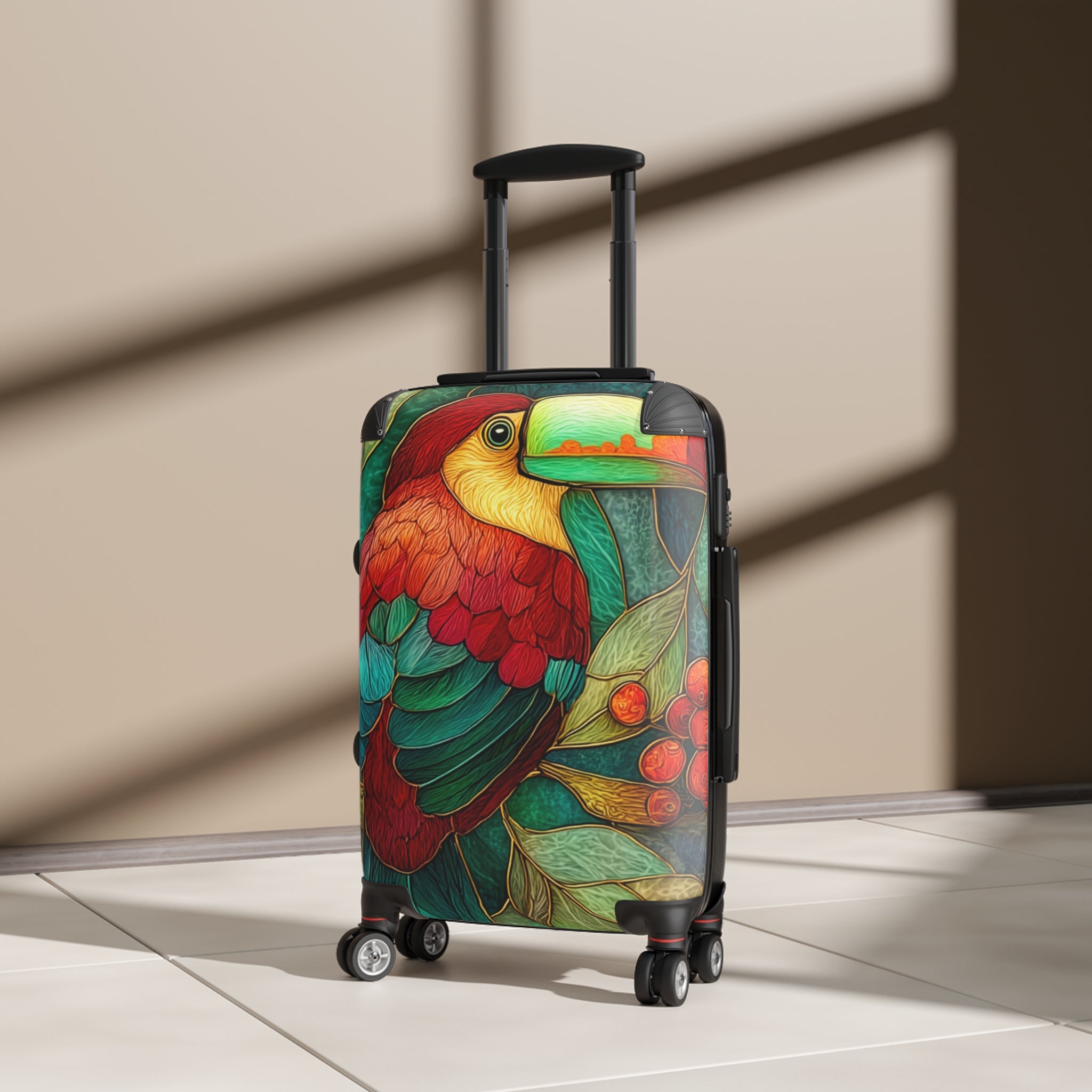 Tropical Toucan Carry-On Suitcase – Colorful Bird Print Travel Luggage