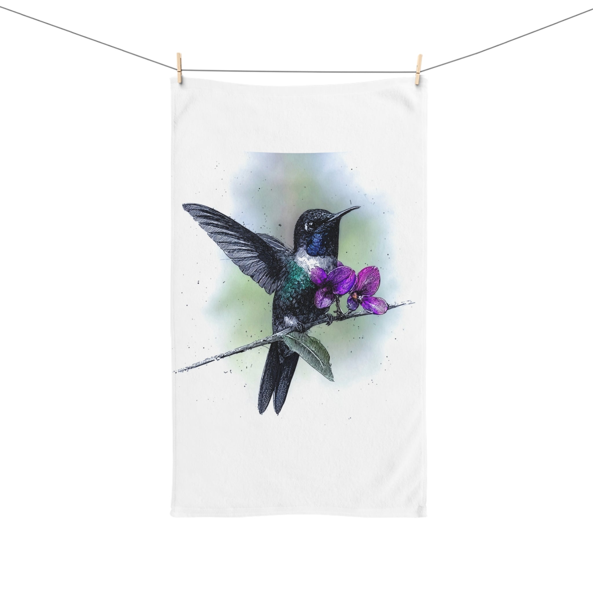 Hummingbird Kitchen Hand Towel — "Hummingbirds to help you cook and clean up"