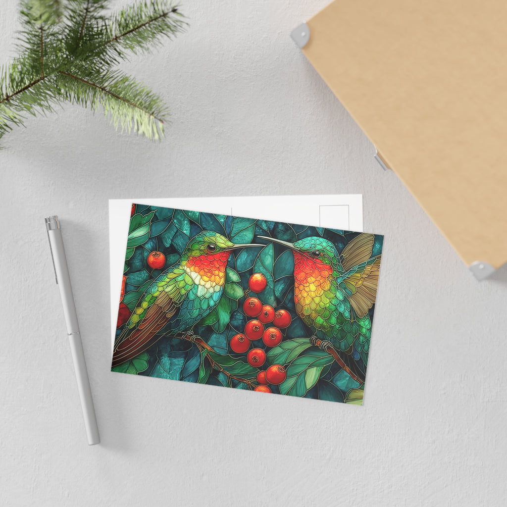 Hummingbird Fine Art Postcard Set — Colorful Tropical Bird Illustration