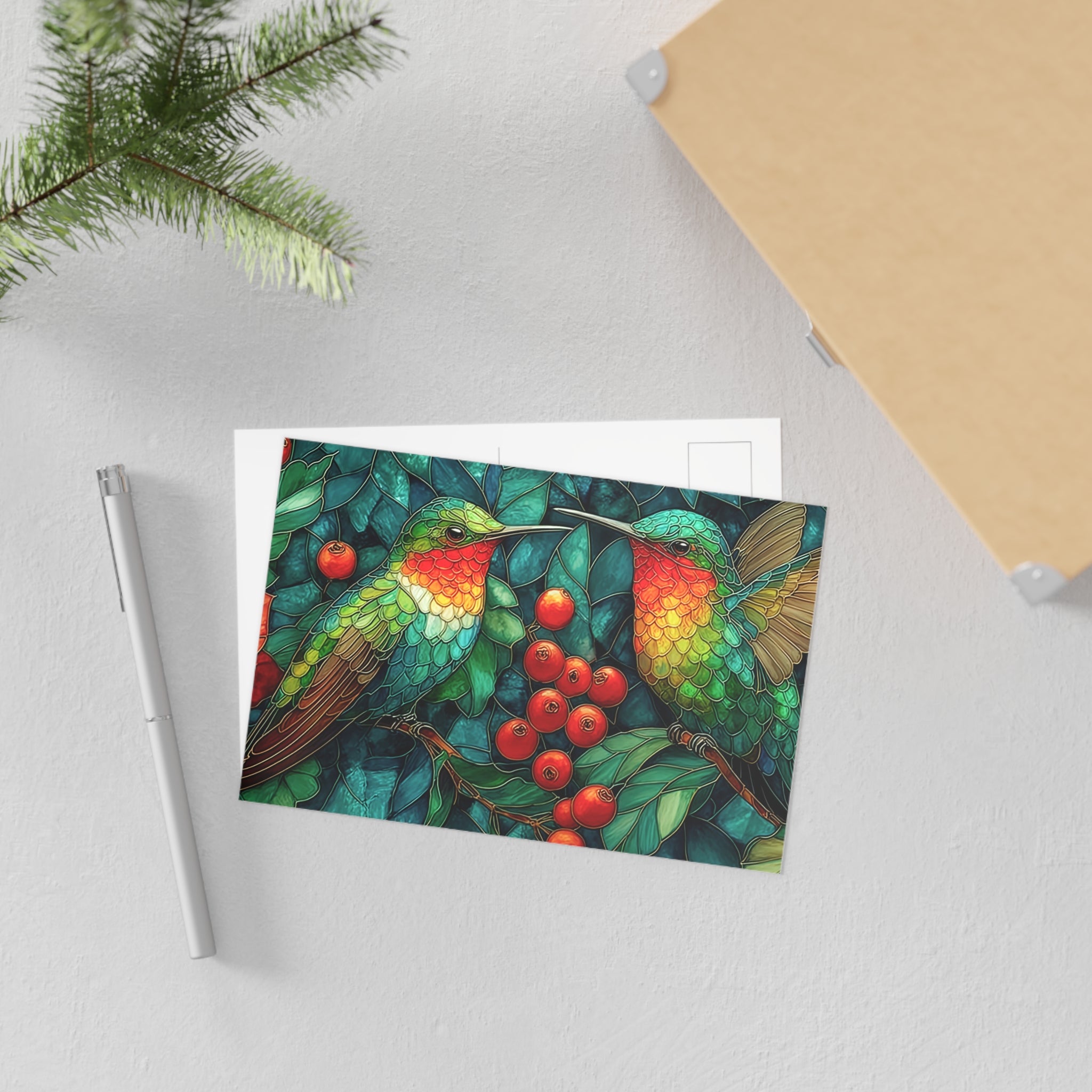 Hummingbird Fine Art Postcard Set — Colorful Tropical Bird Illustration