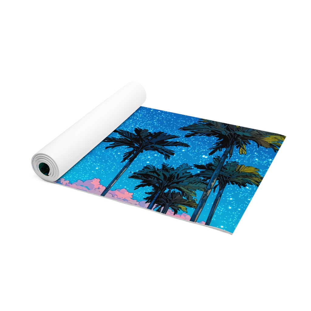 Tropical Toucan Foam Yoga Mat — Vibrant Palm Tree Beach Vibe