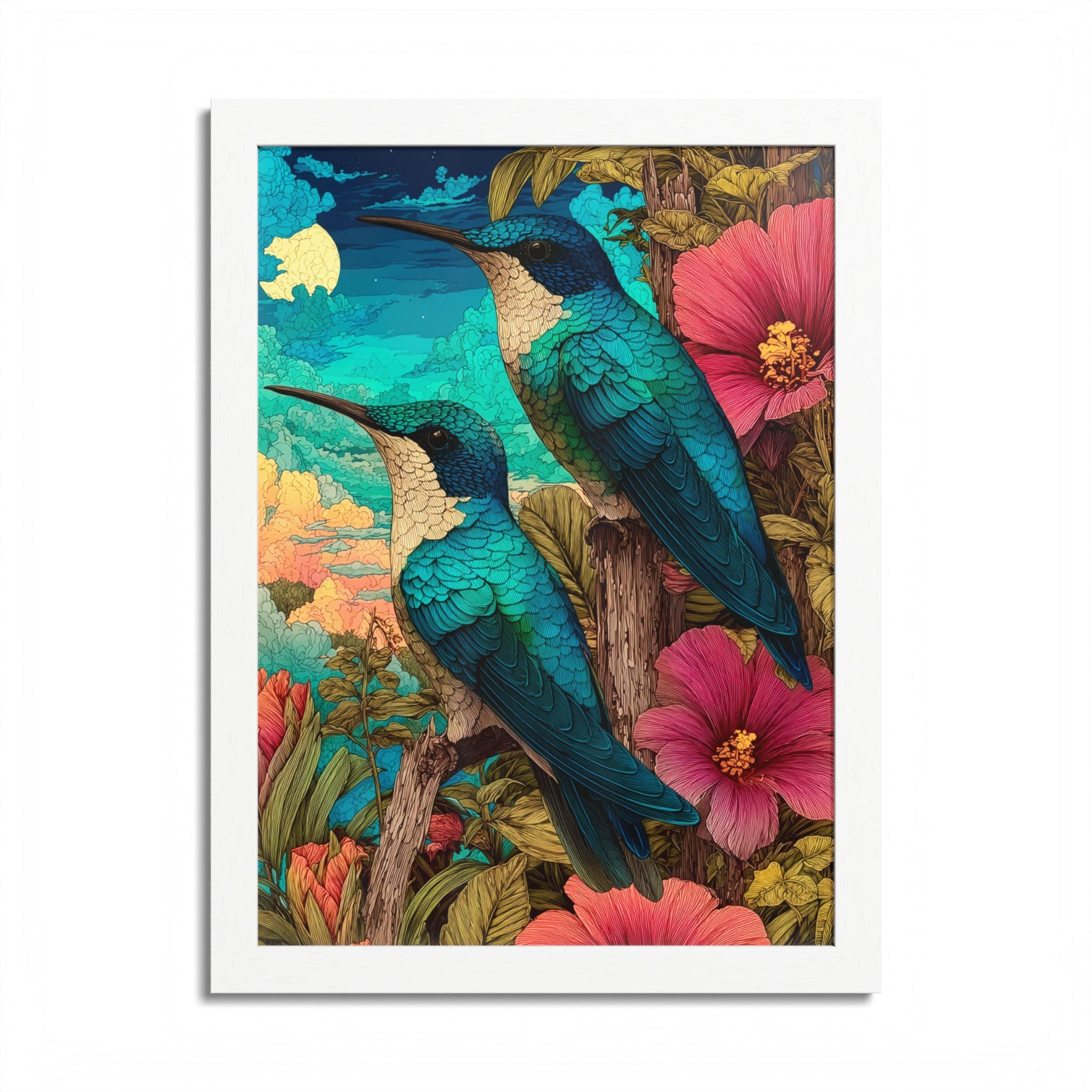 Framed Poster, Hummingbird Duet