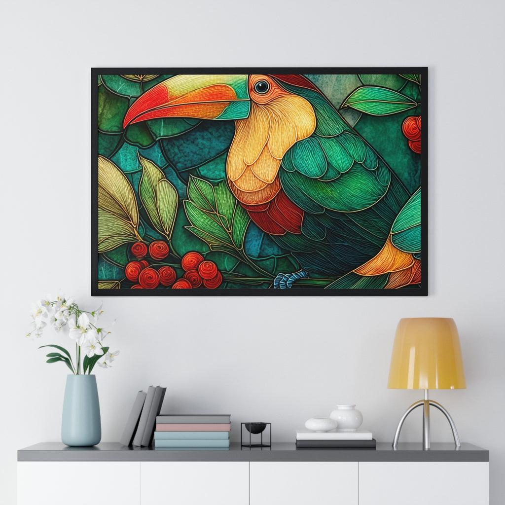 Tropical Toucan Framed Poster — Vibrant Jungle Wall Art