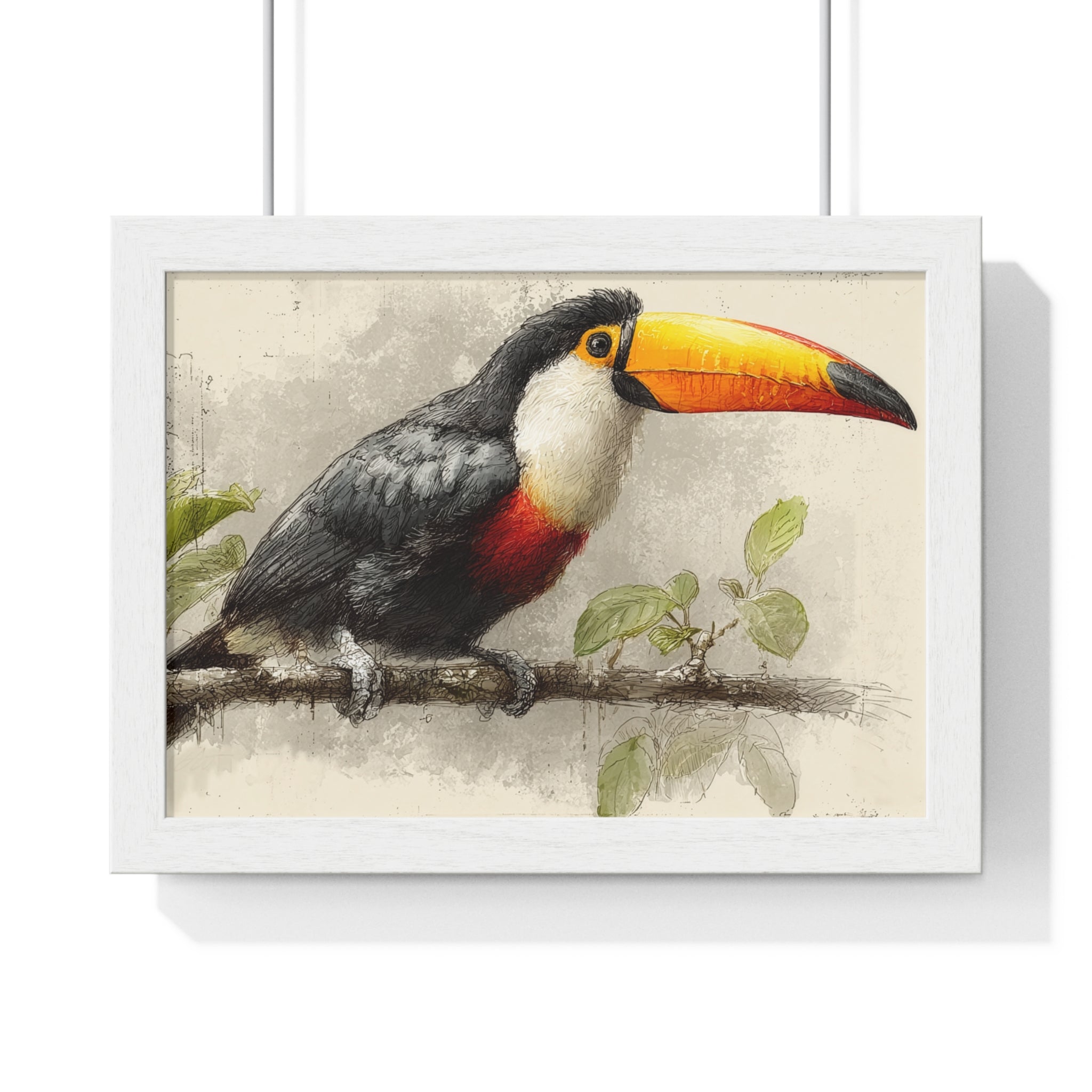 Toucan Art Framed Poster — Tropical Bird Wall Art for Living Room & Office