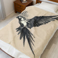 Parrot Flight Velveteen Plush Blanket — Soft Tropical Bird Throw