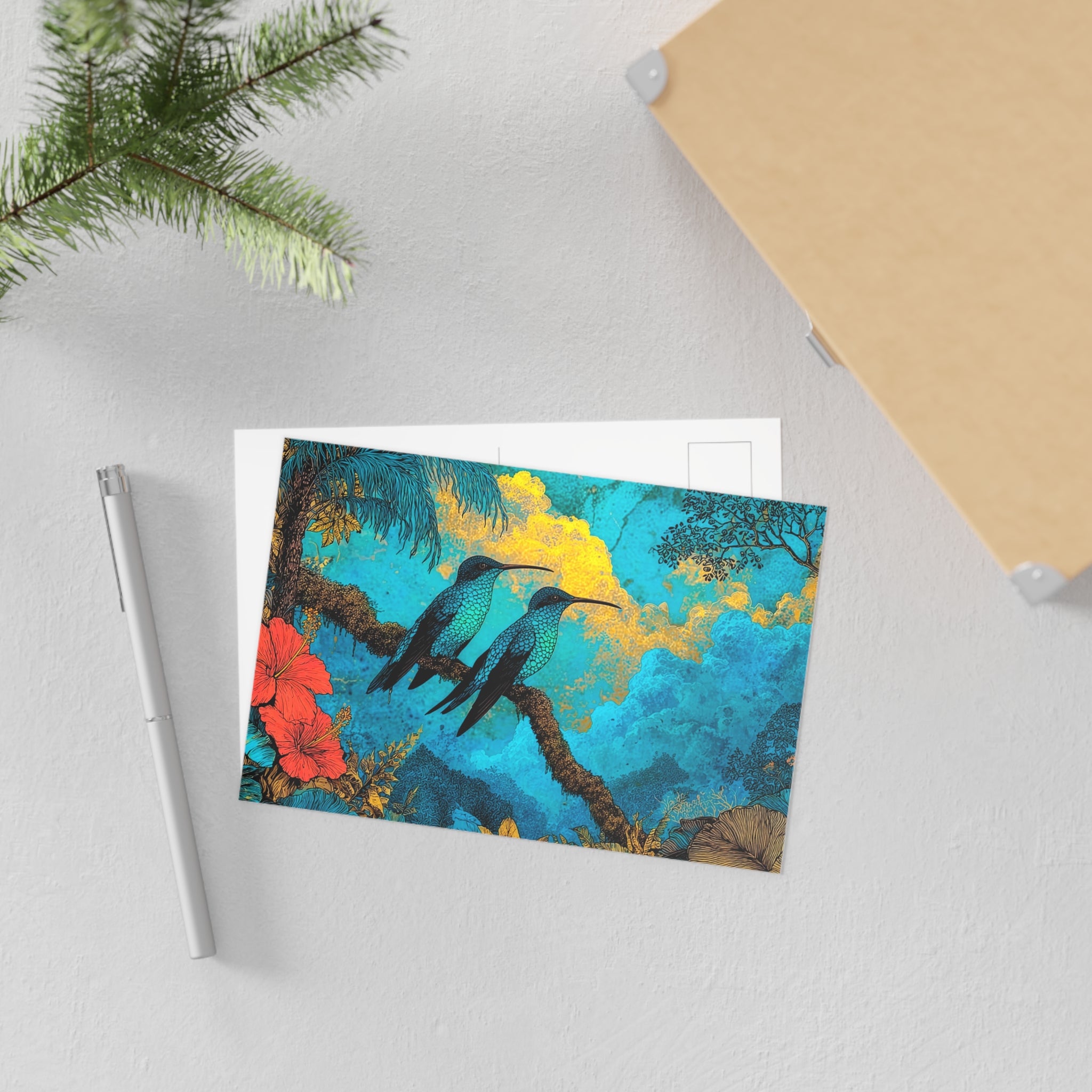 Fine Art Postcards — Tropical Hummingbirds Scenic Art Cards