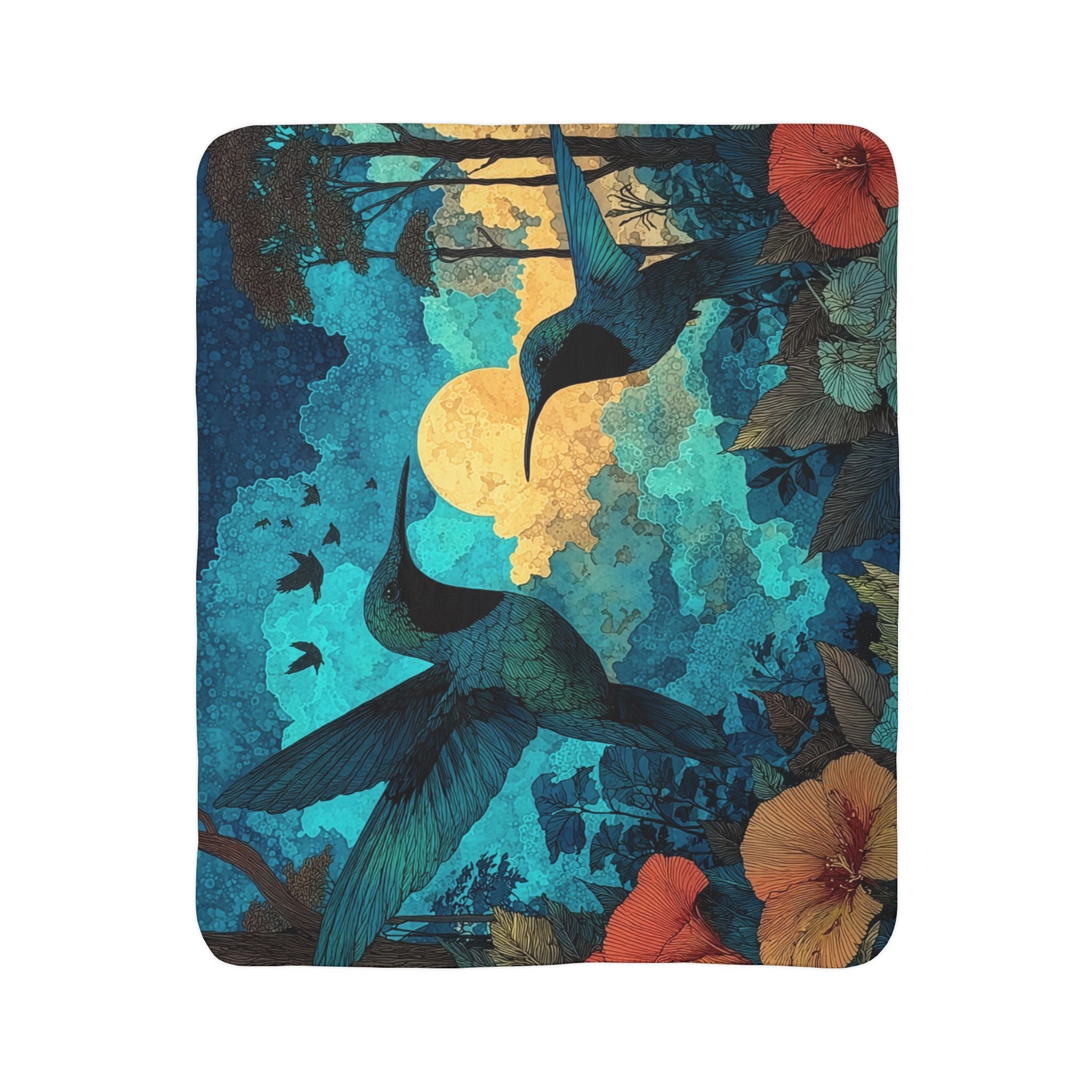 Fleece Sherpa Blanket — "Keep Warm in the Tropical Night" Cozy Throw