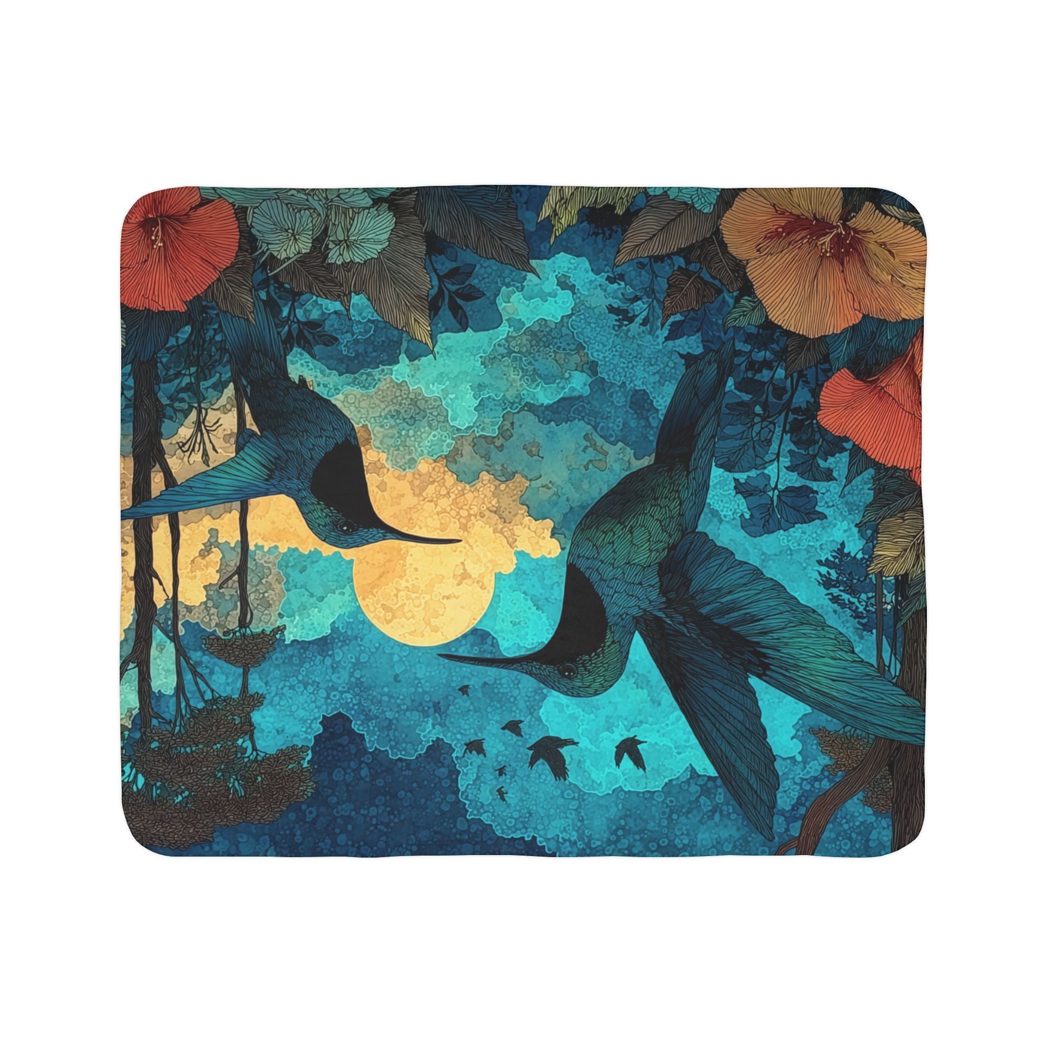 Fleece Sherpa Blanket — "Keep Warm in the Tropical Night" Cozy Throw