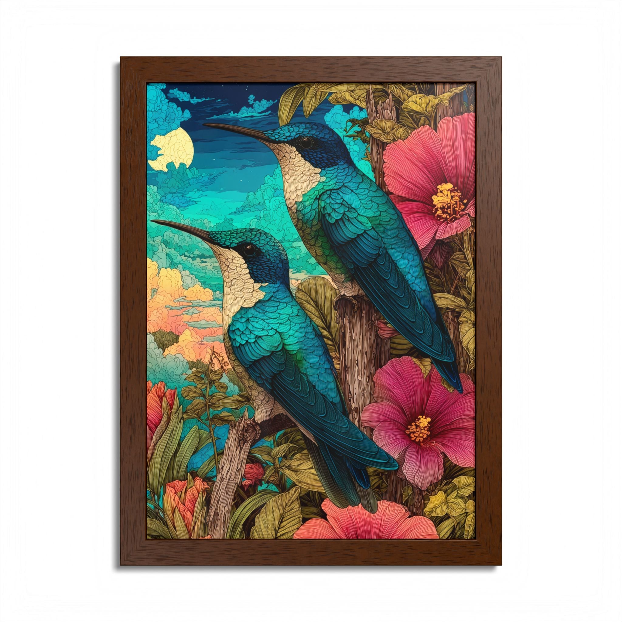 Framed Poster, Hummingbird Duet