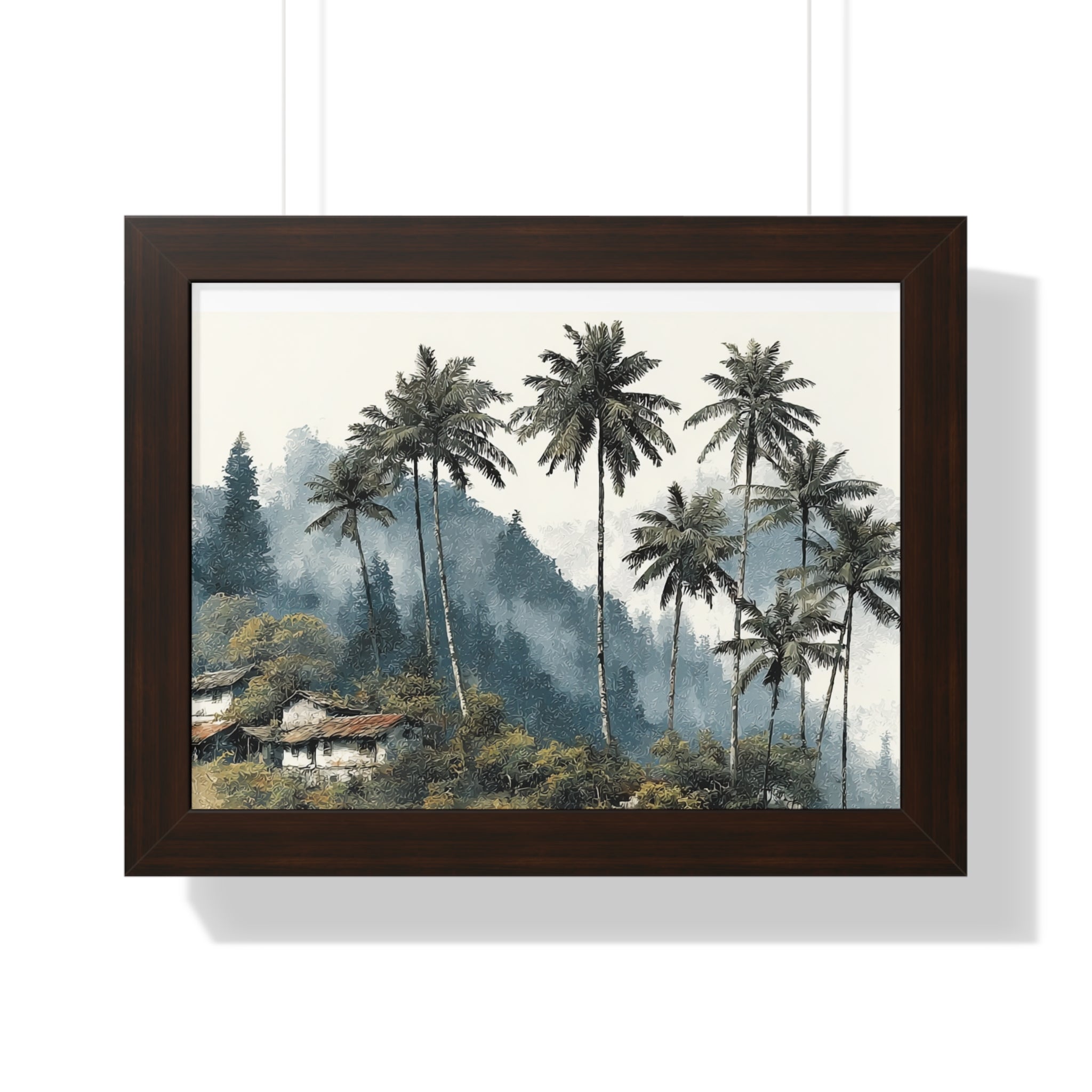 Tropical Palm Landscape Framed Poster — Serene Coastal Palm Trees Wall Art