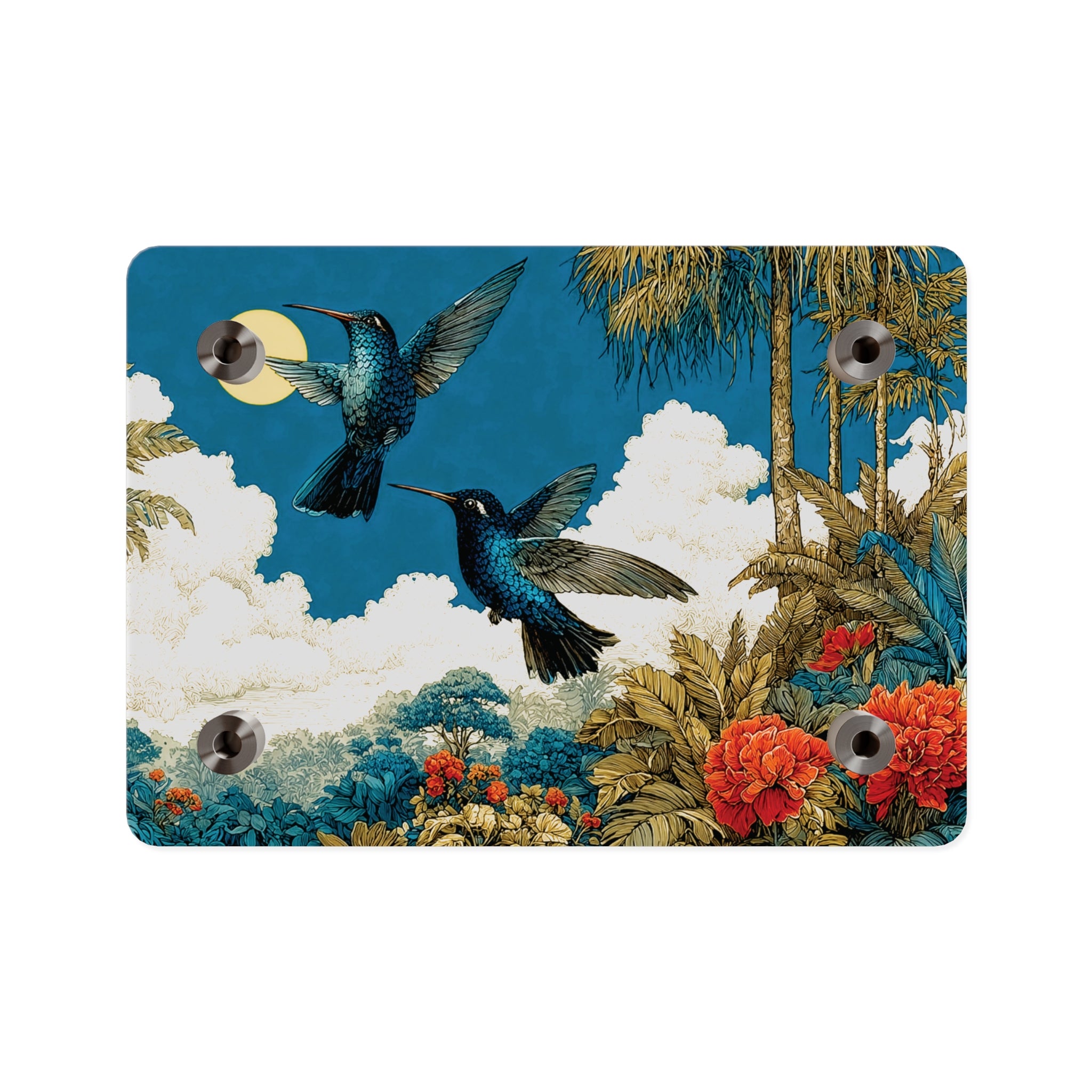 Song of the Blue Hummingbirds Acrylic Wall Art Panel