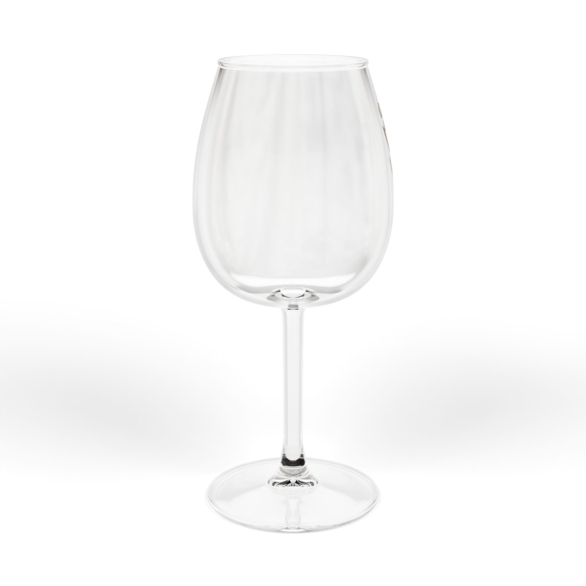 12oz Stemmed Wine Glass with Gold Floral Accent — Elegant Everyday Red & White Wine Glass