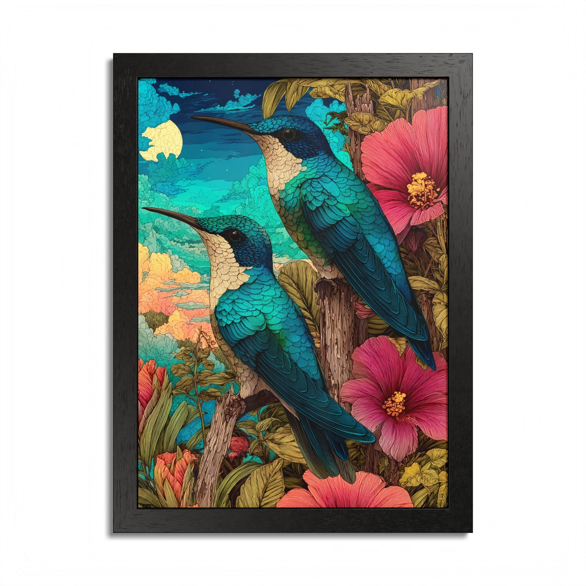 Framed Poster, Hummingbird Duet