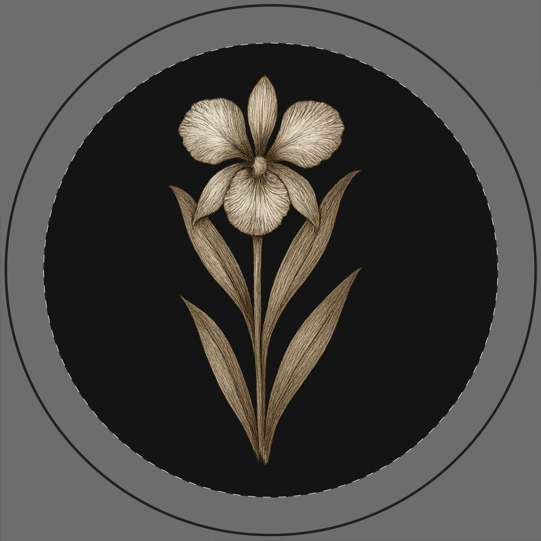 14oz Engraved Soy Candle — Botanical Iris Design, Scented Gift Candle