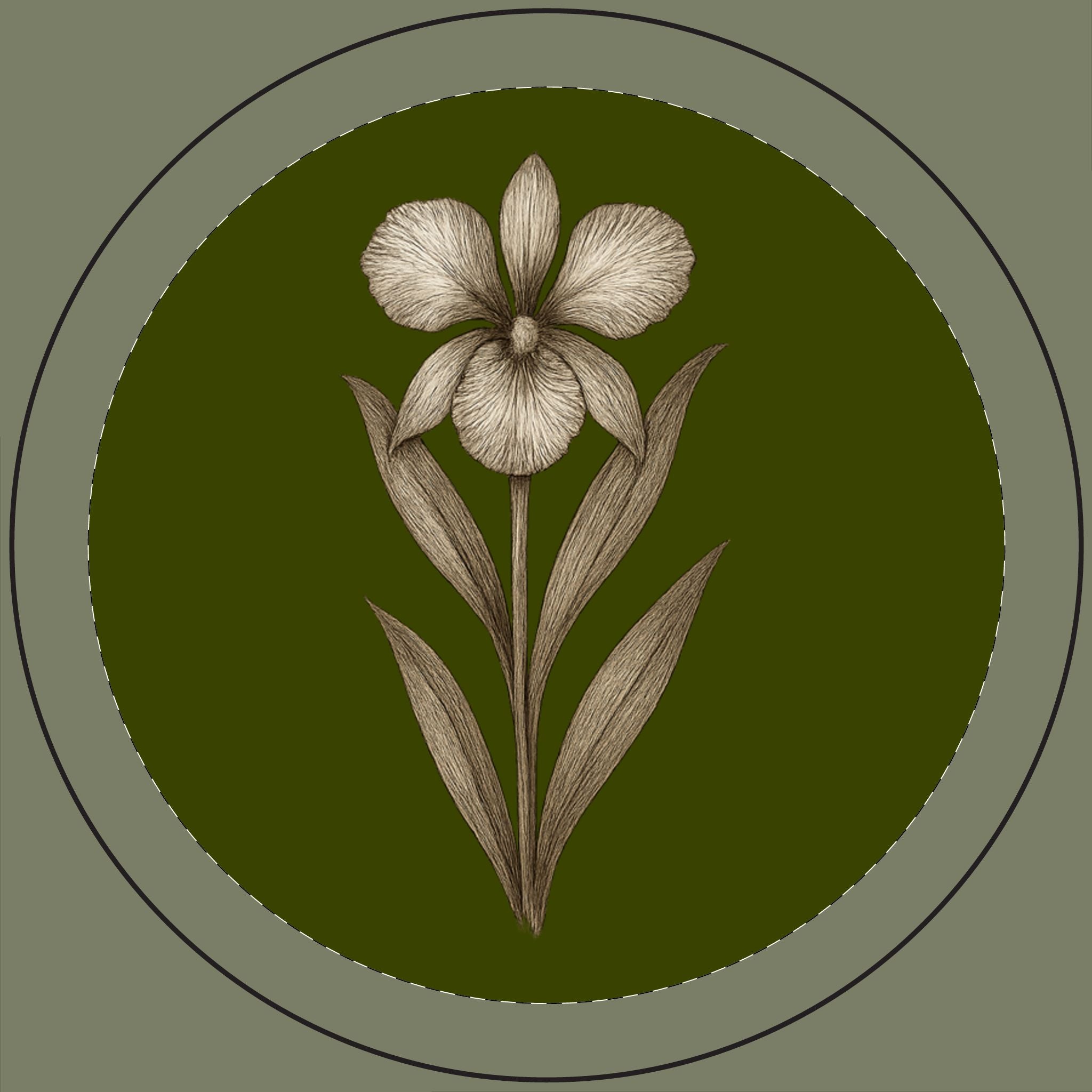 14oz Engraved Soy Candle — Botanical Iris Design, Scented Gift Candle