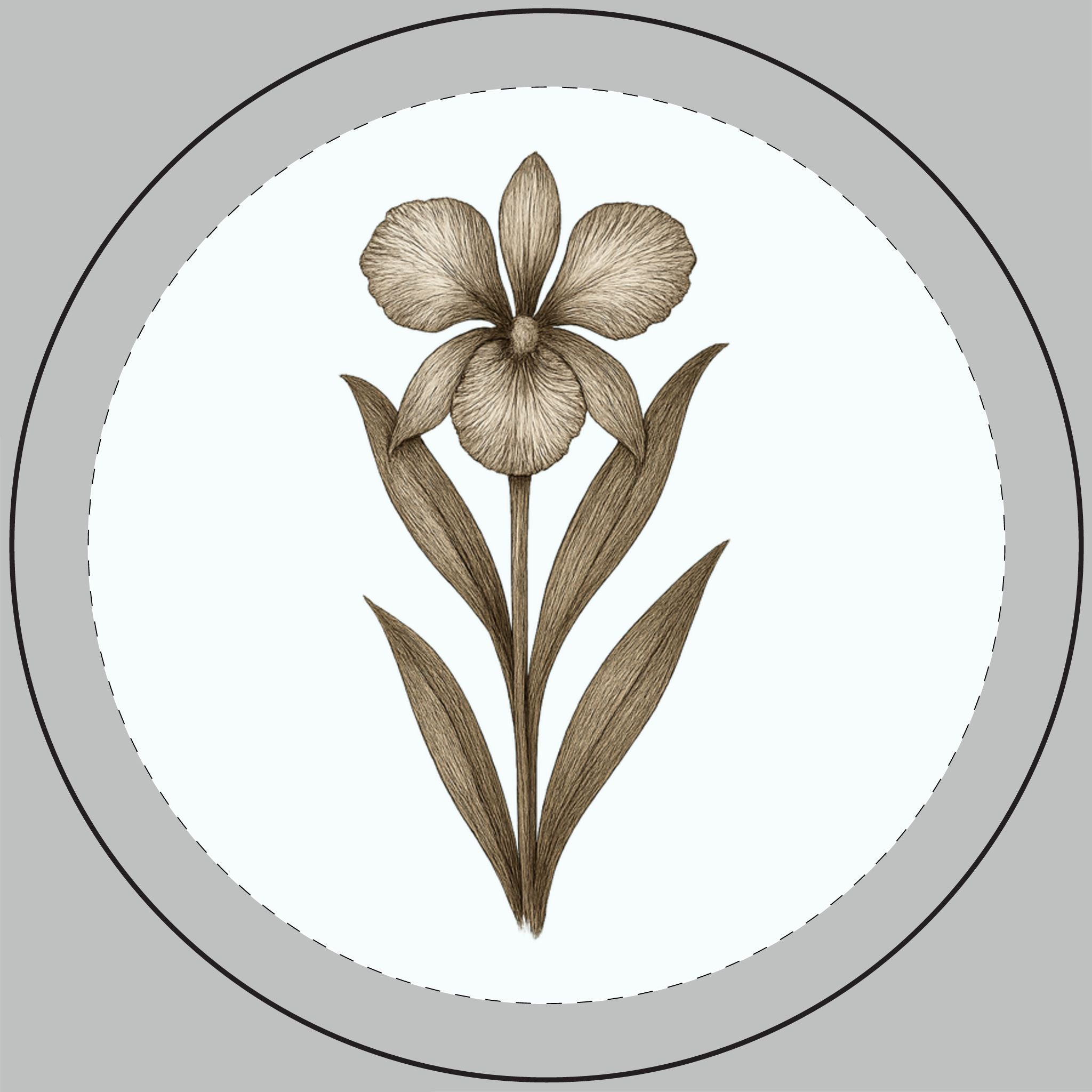 14oz Engraved Soy Candle — Botanical Iris Design, Scented Gift Candle