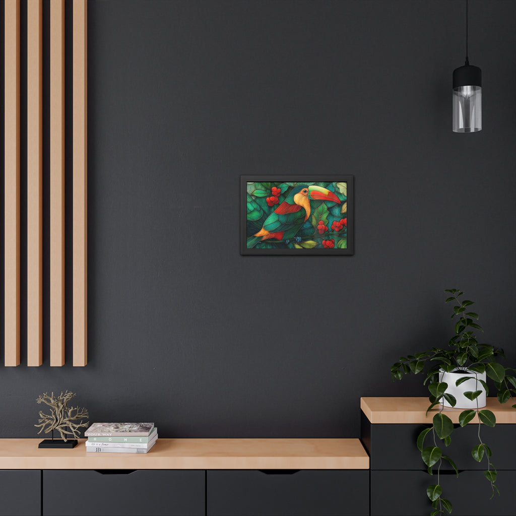 Toucan Jungle Framed Poster — Colorful Tropical Bird Wall Art