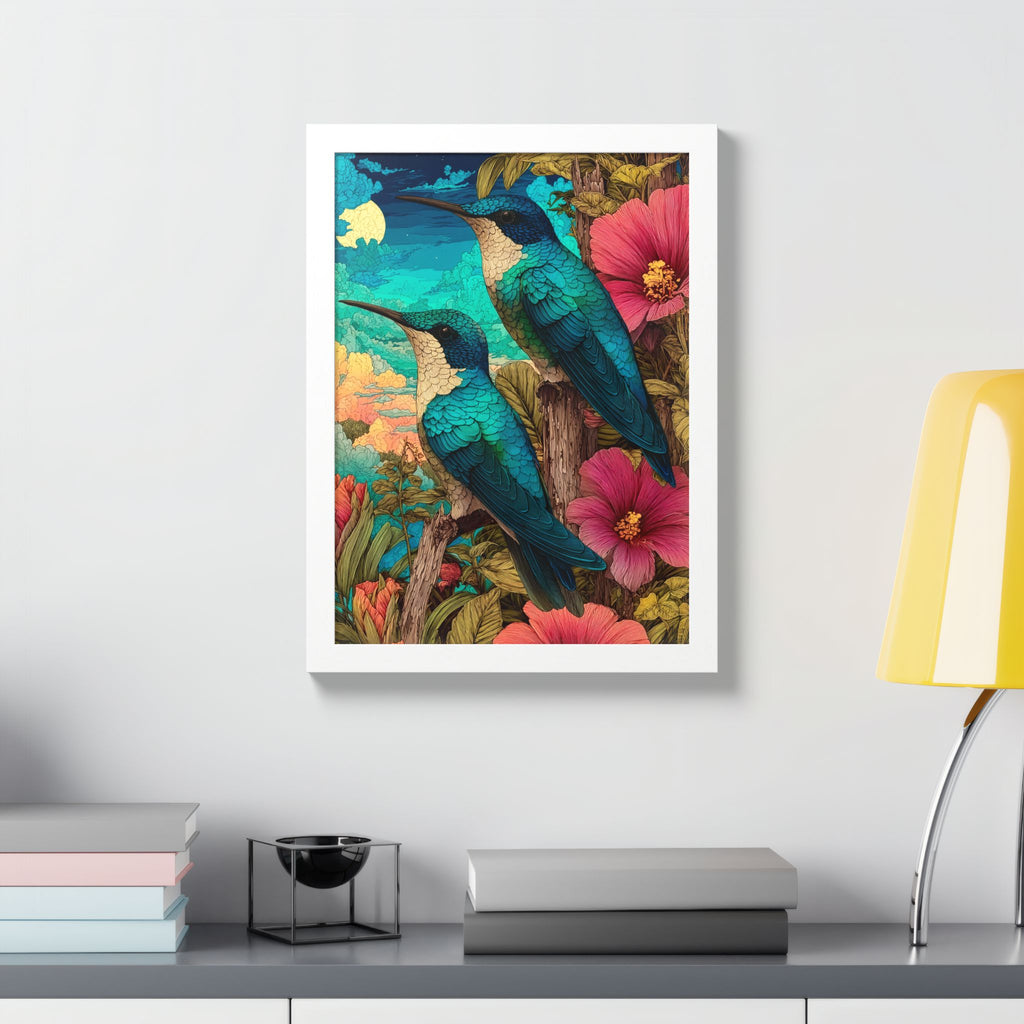 Framed Poster, Hummingbird Duet