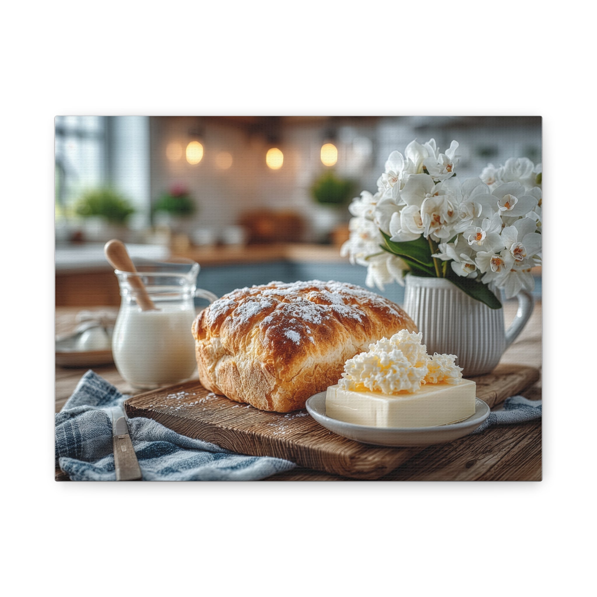 Buttery Bread & Tropical View Matte Canvas Wall Art — Stretched 1.25"