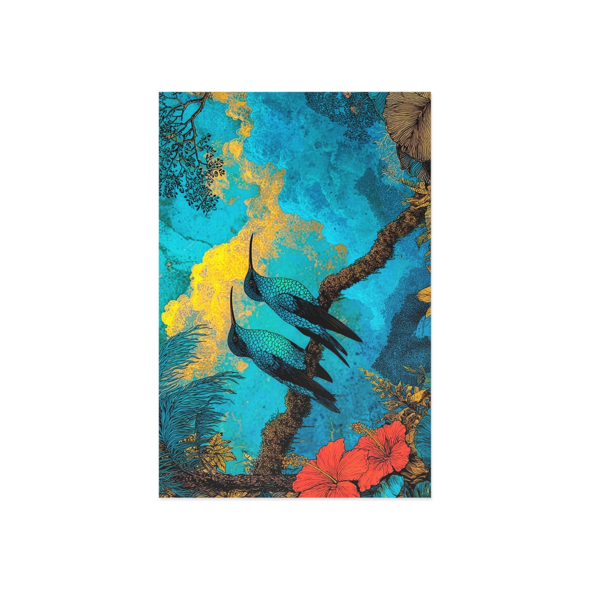 Fine Art Postcards — Tropical Hummingbirds Scenic Art Cards