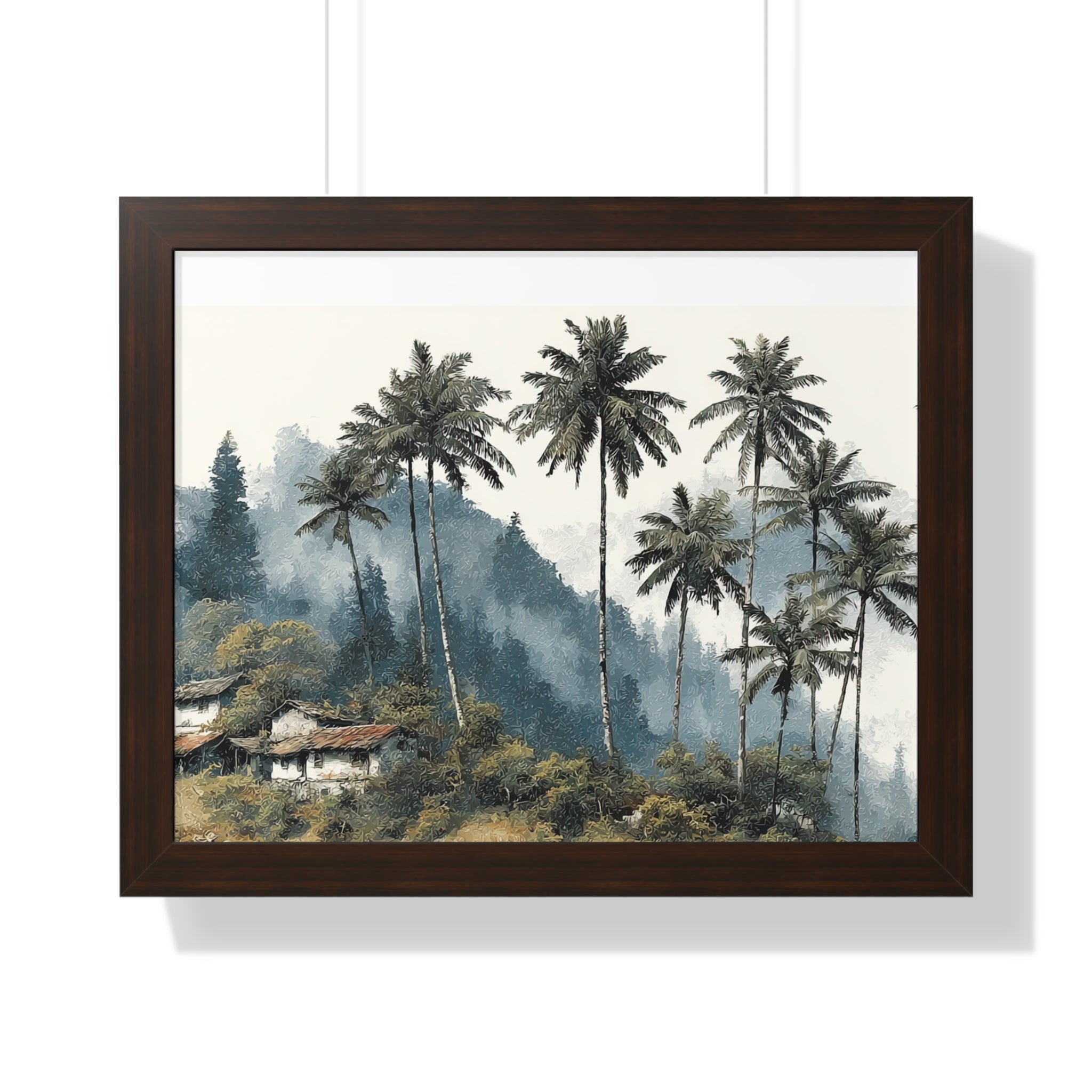 Tropical Palm Landscape Framed Poster — Serene Coastal Palm Trees Wall Art