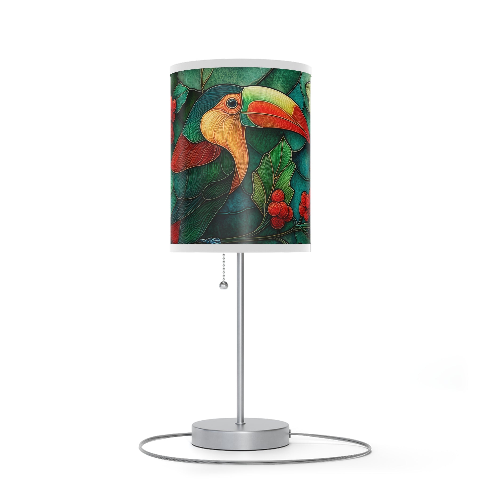 Tropical Toucan Table Lamp — Colorful Botanical Shade, US/CA Plug