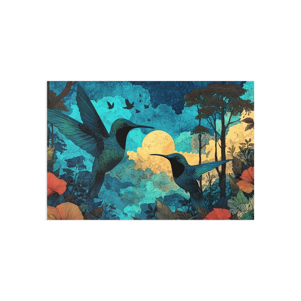 Fine Art Postcards — Hummingbird Midnight Dance Scenic Art Cards (Set)