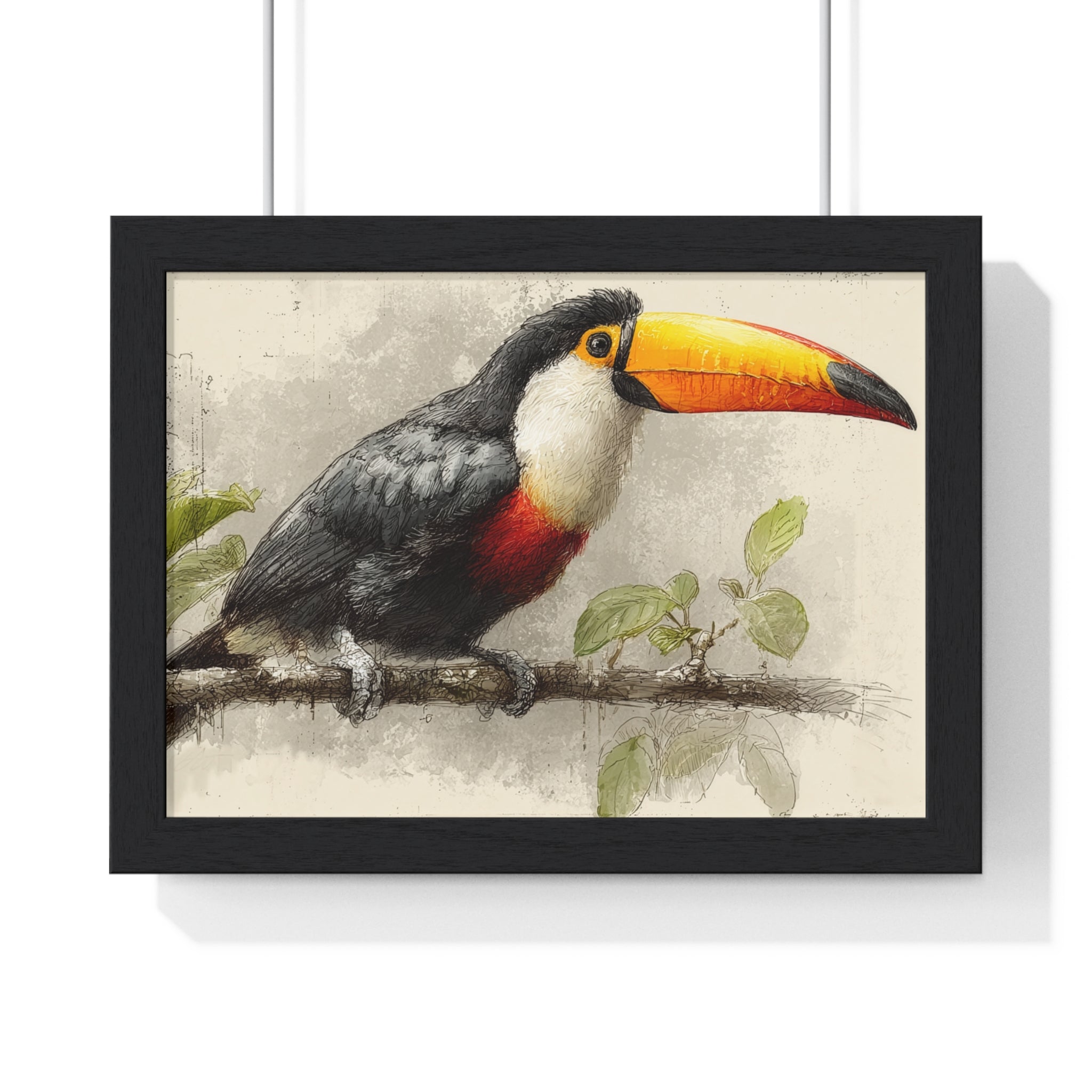 Toucan Art Framed Poster — Tropical Bird Wall Art for Living Room & Office