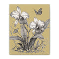 Orchid & Butterfly Botanical Canvas Print — Stretched Matte Wall Art