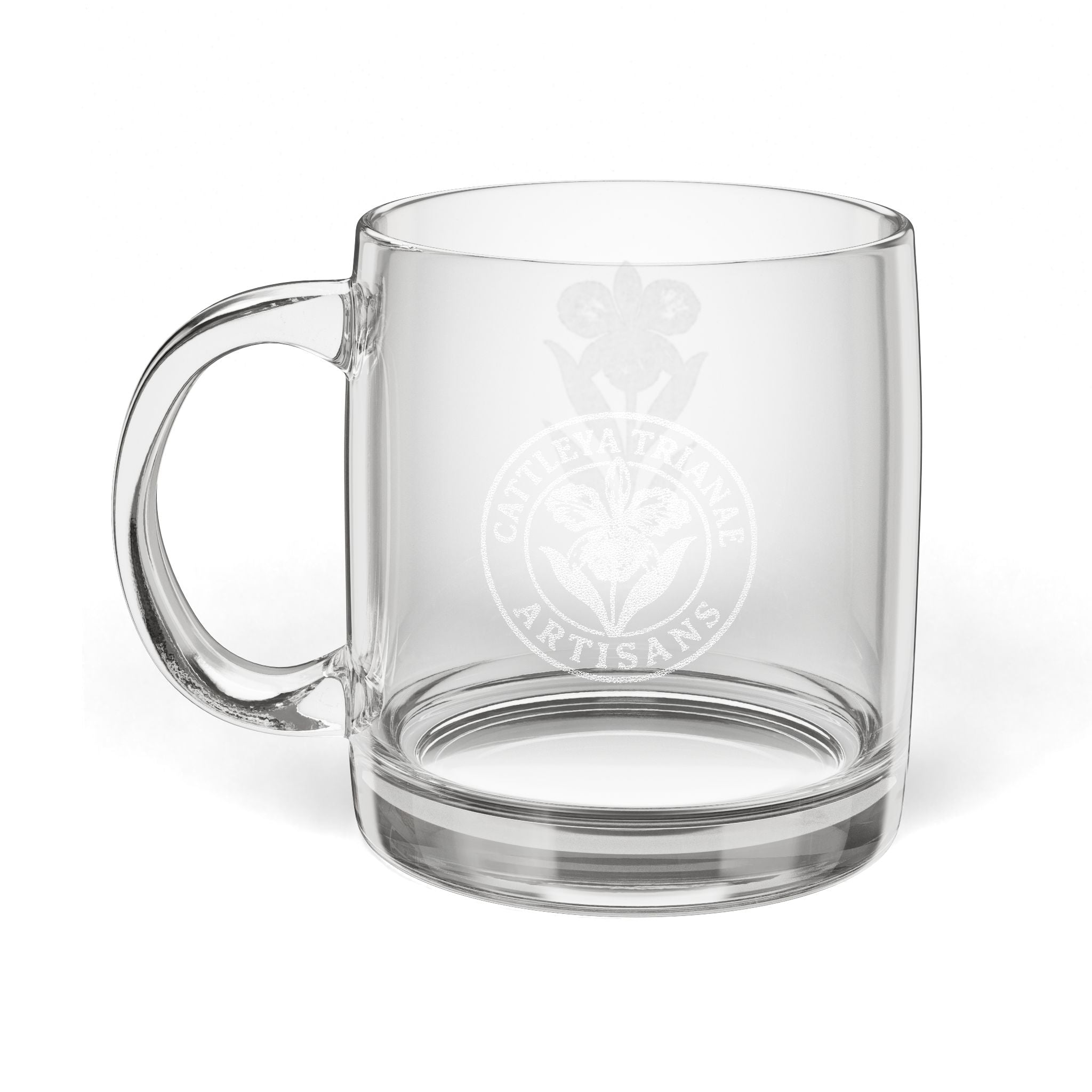 Cattleya Trianae Engraved 12.25oz Glass Coffee Mug