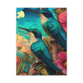 Hummingbird Botanical Canvas Print — Vibrant Tropical Wall Art