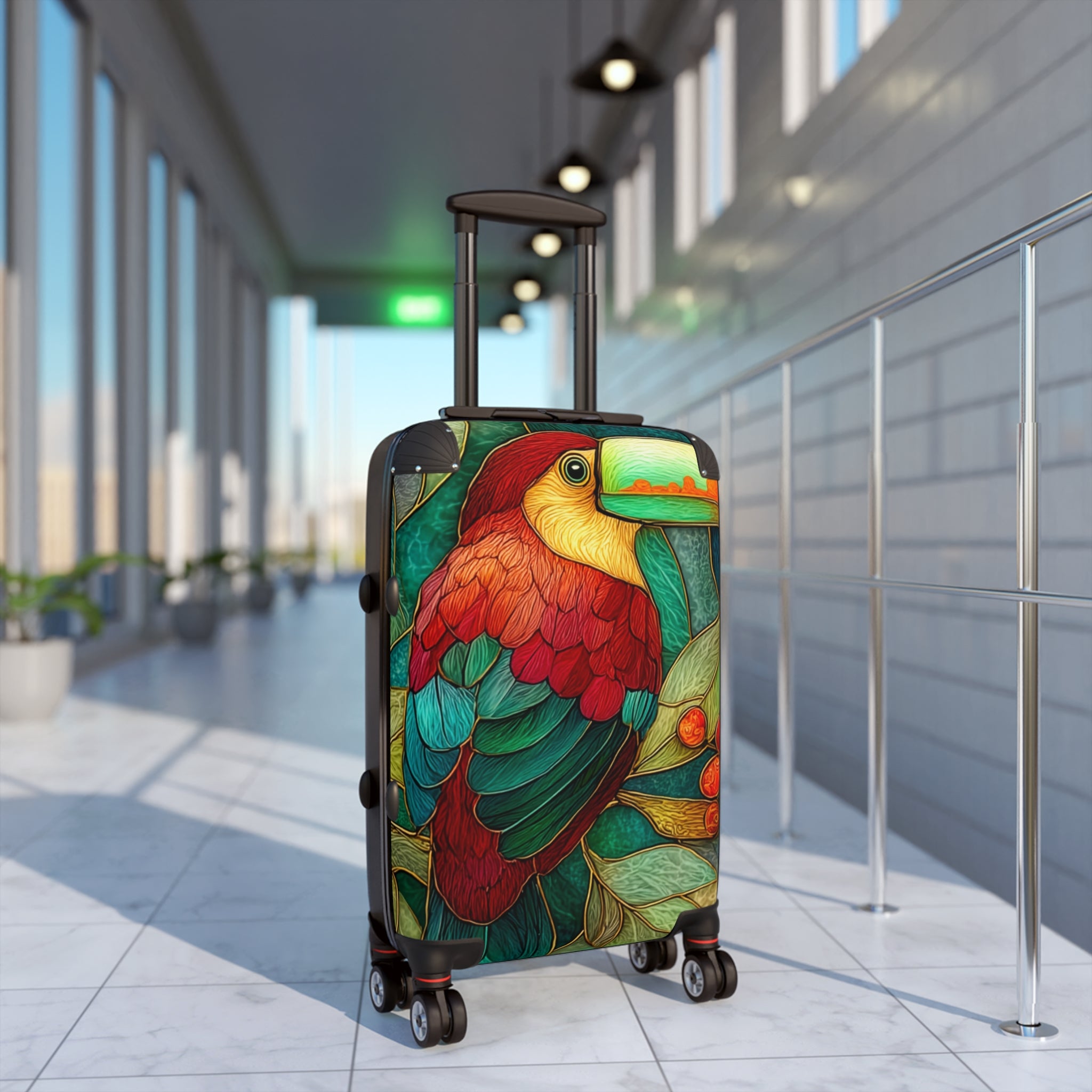 Tropical Toucan Carry-On Suitcase – Colorful Bird Print Travel Luggage