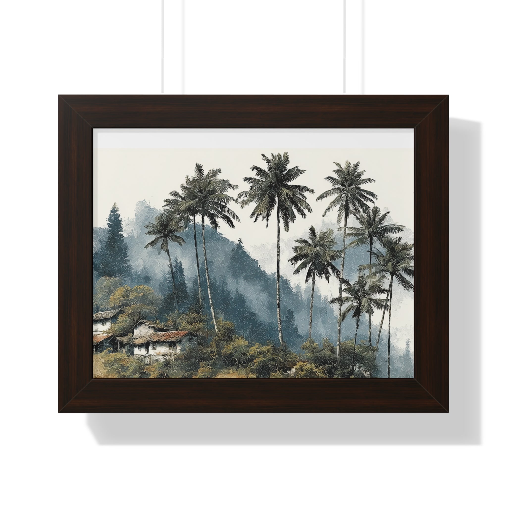 Tropical Palm Landscape Framed Poster — Serene Coastal Palm Trees Wall Art