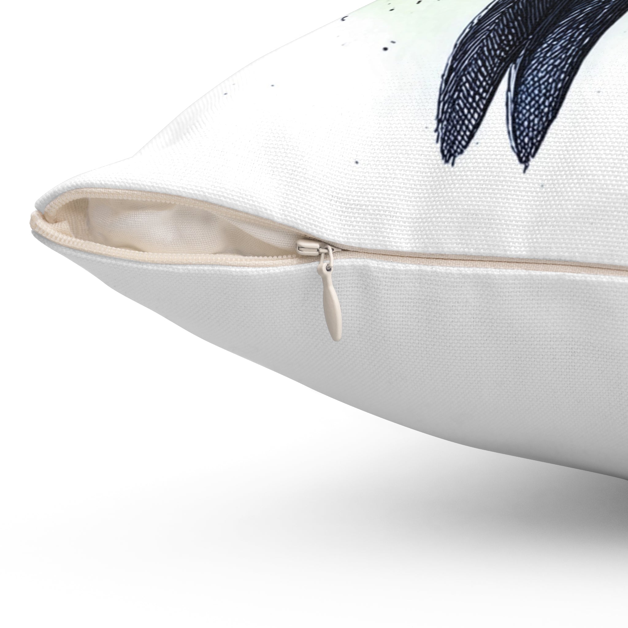 Hummingbird & Orchid Square Pillow — Bold Floral Accent Cushion