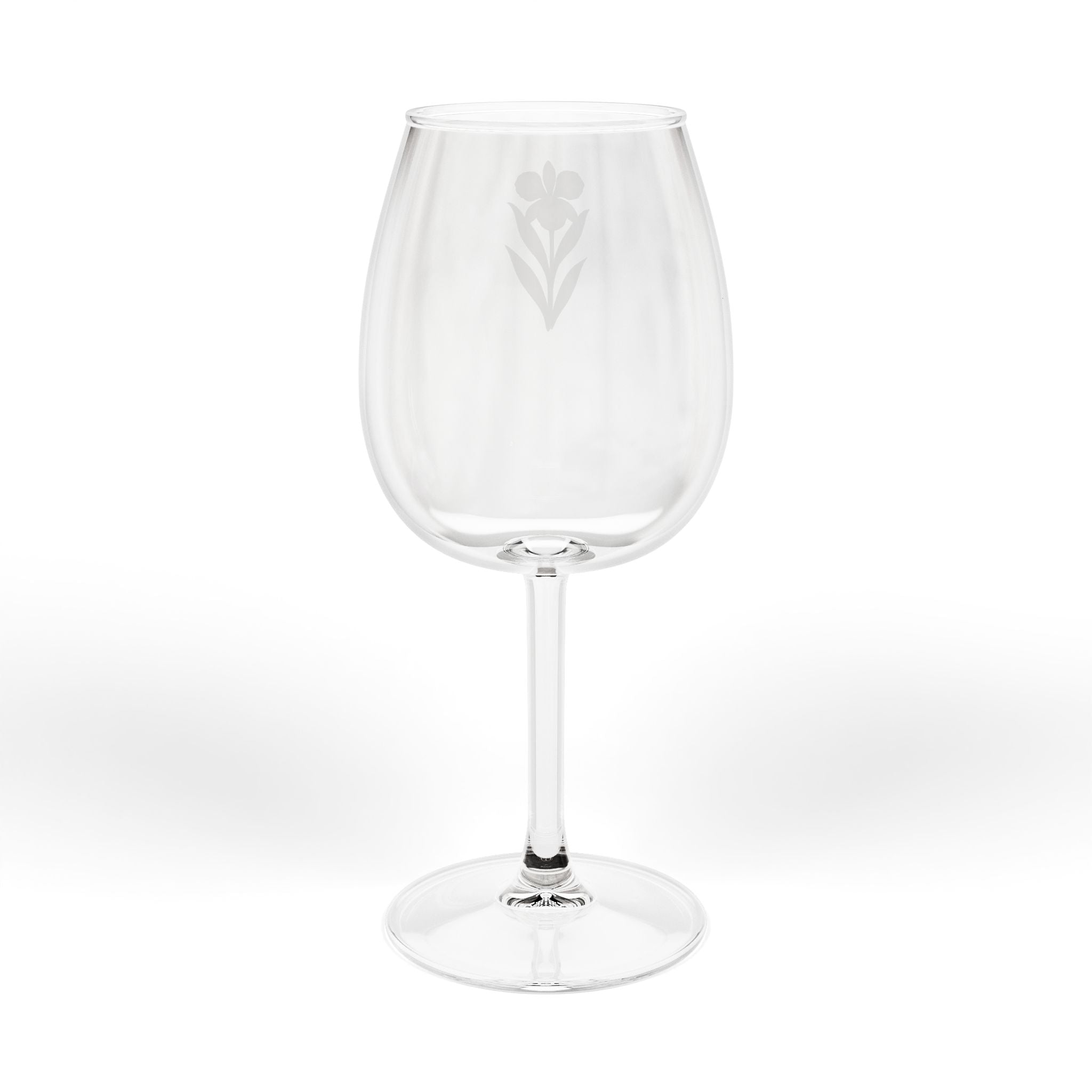12oz Stemmed Wine Glass with Gold Floral Accent — Elegant Everyday Red & White Wine Glass