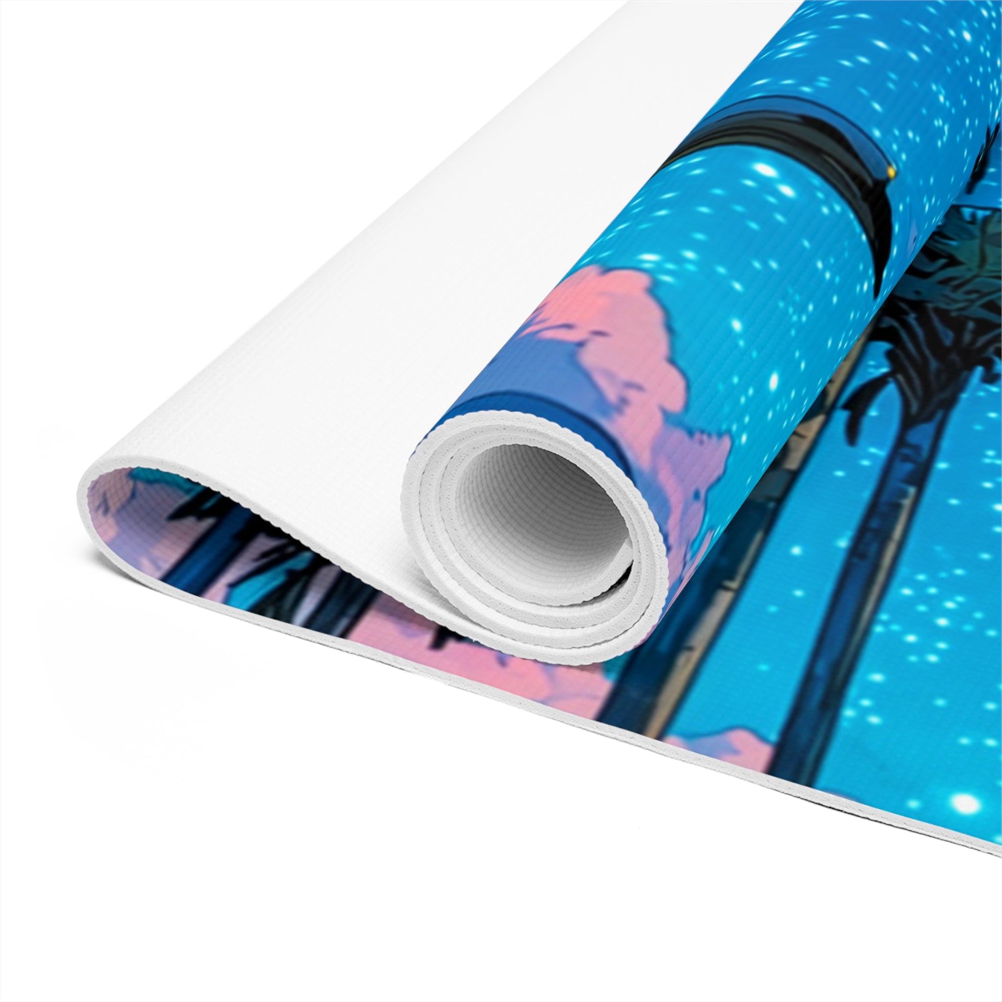 Tropical Toucan Foam Yoga Mat — Vibrant Palm Tree Beach Vibe