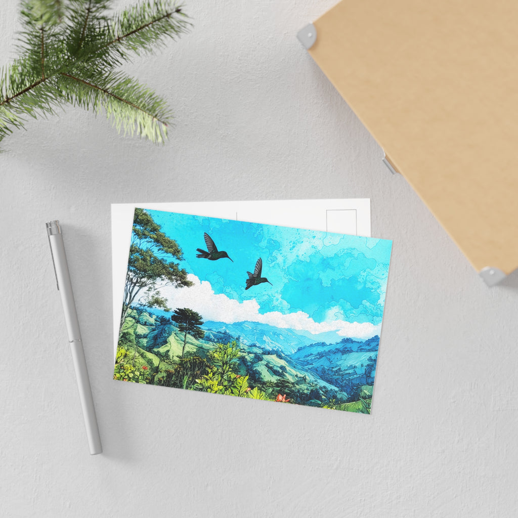 Scenic Mountain Landscape Postcards — Fine Art Birds & Blue Sky (Set)