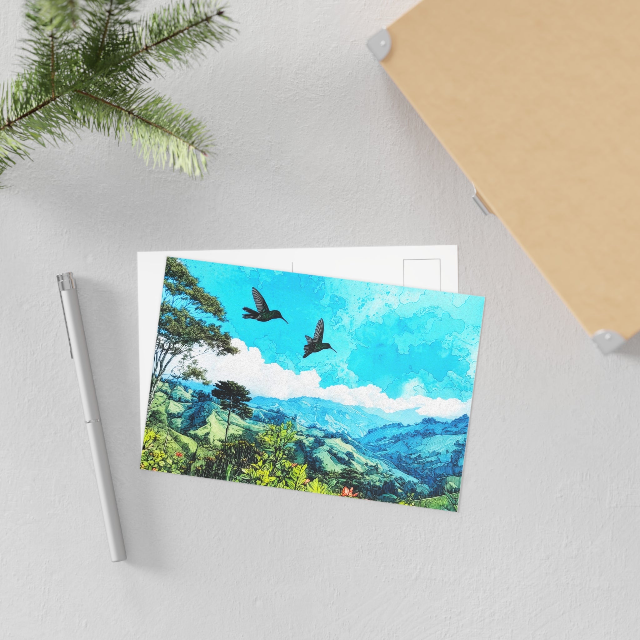 Scenic Mountain Landscape Postcards — Fine Art Birds & Blue Sky (Set)
