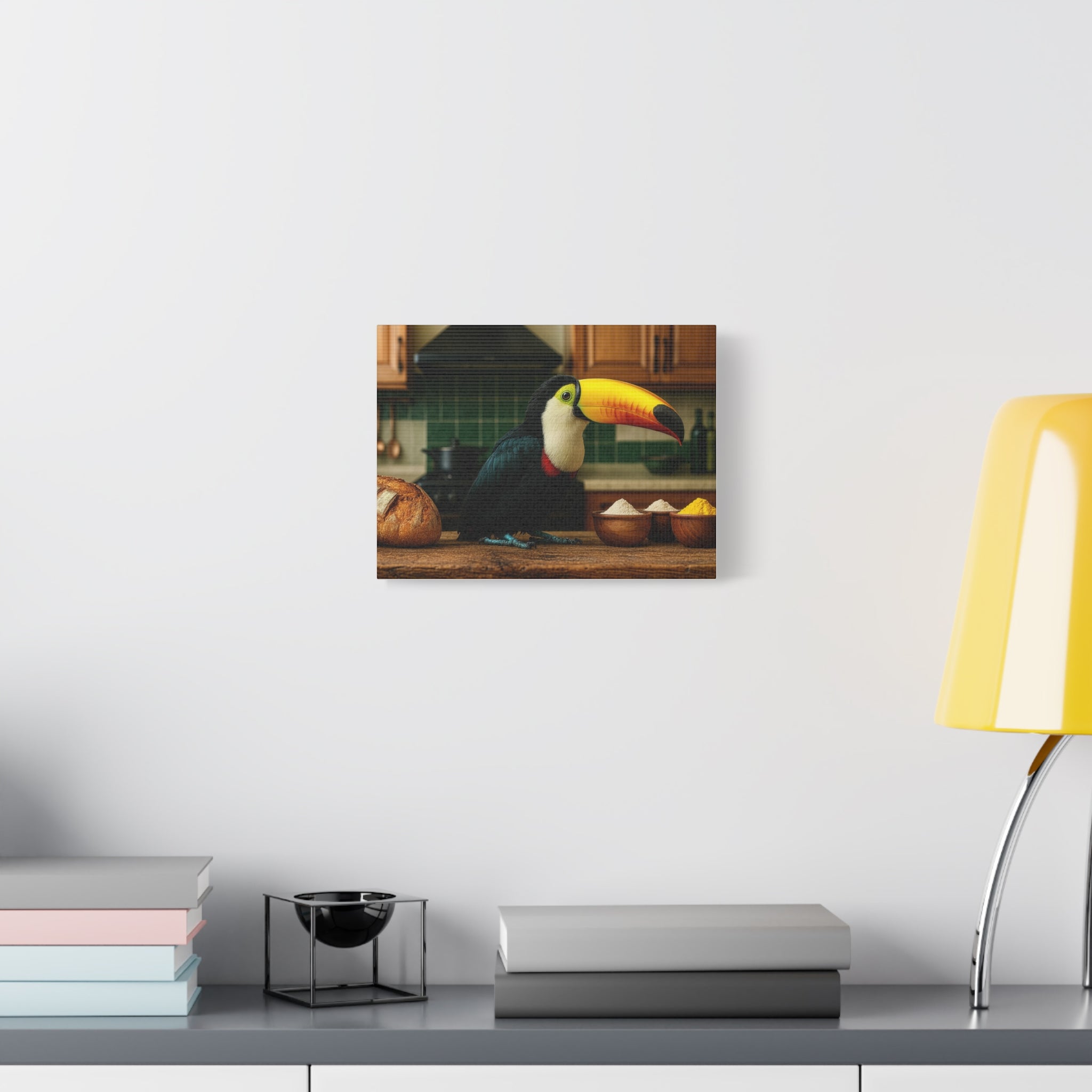 Toucan Chef Canvas Wall Art — Matte Stretched Toucan Kitchen Print